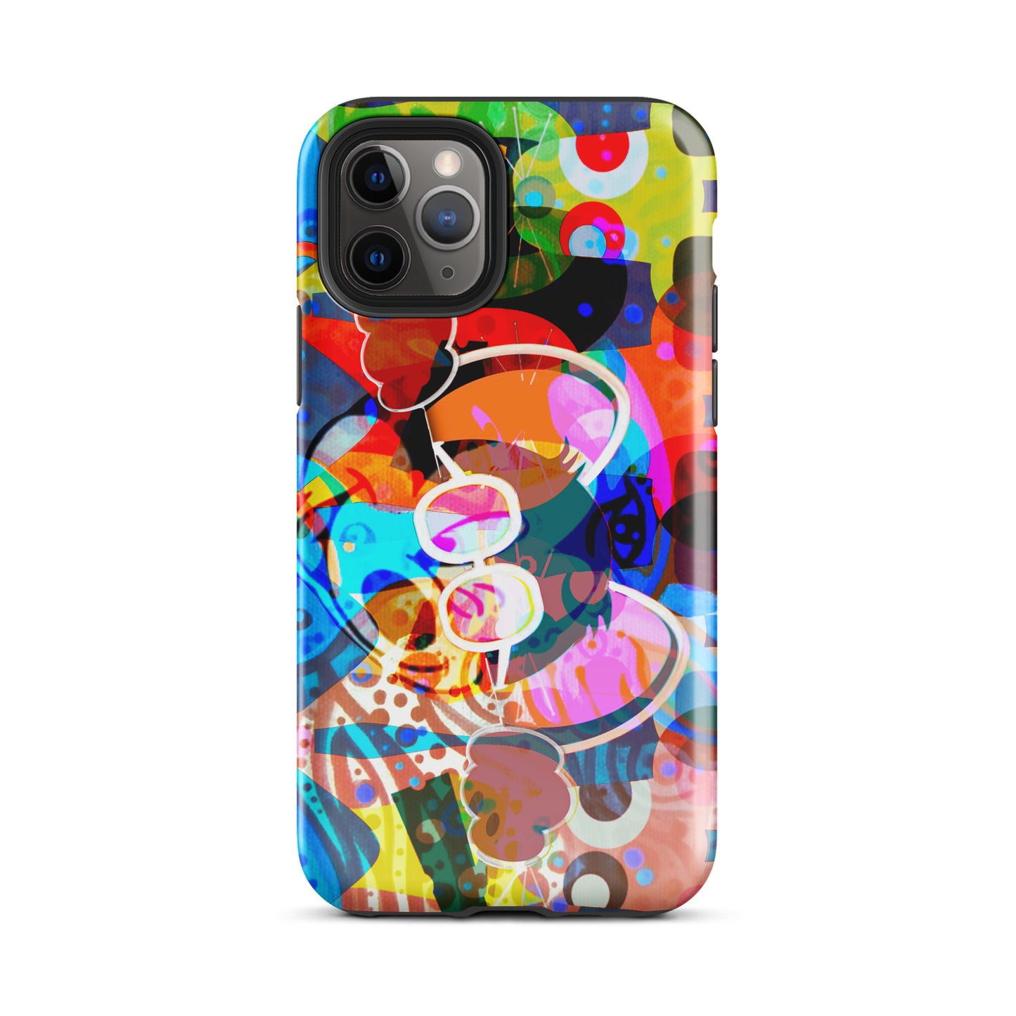 1029: Mouse Abstract Art Tough Case for iPhone® (for models 11-15)