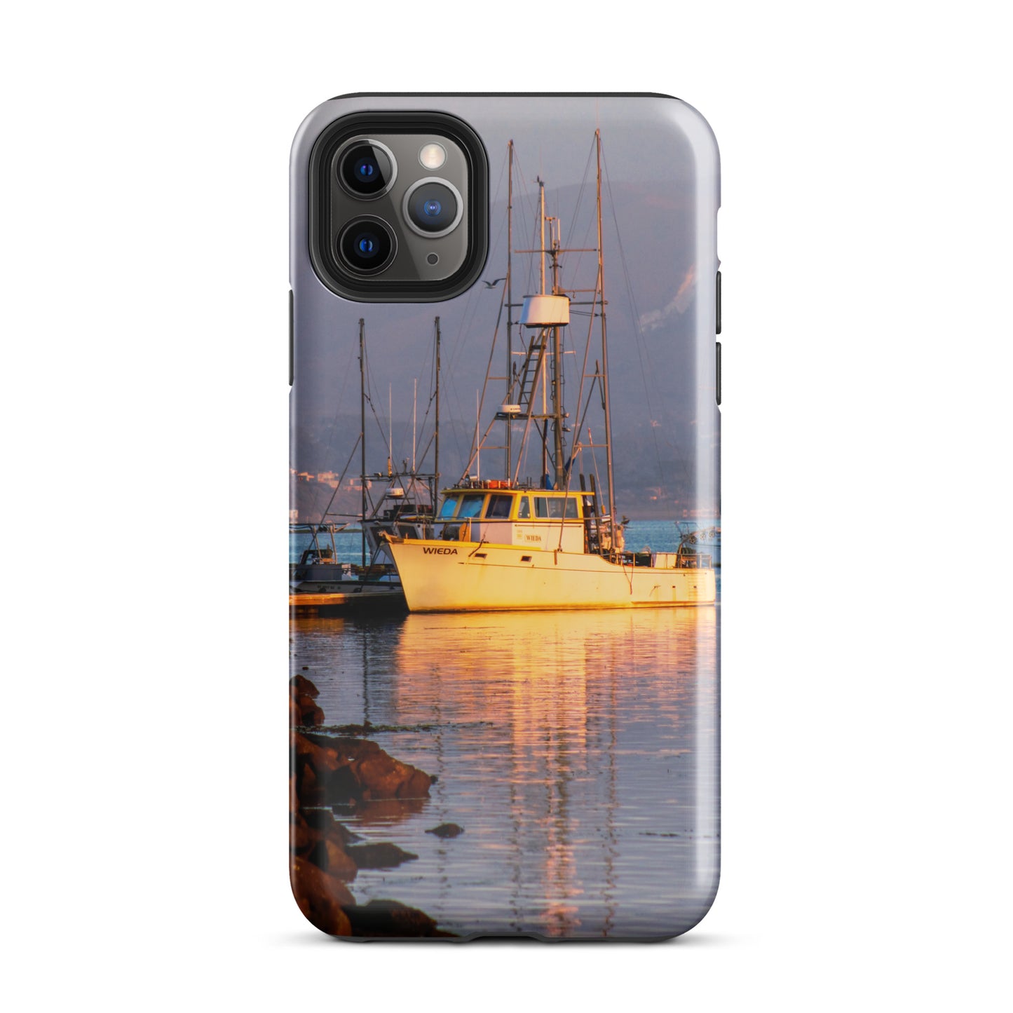 1023: Fishing Boat Photo Morro Bay California Tough Case for iPhone® (for models 11-15)