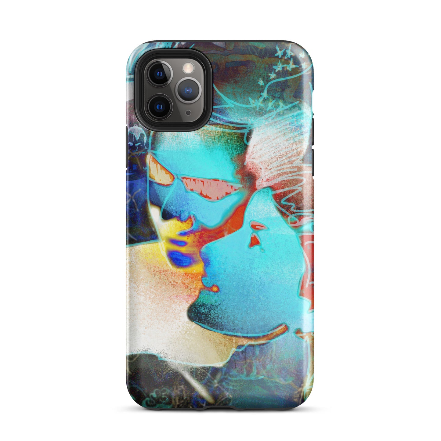 1047: Neon Love Series Tough Case for iPhone® (for models 11-15)