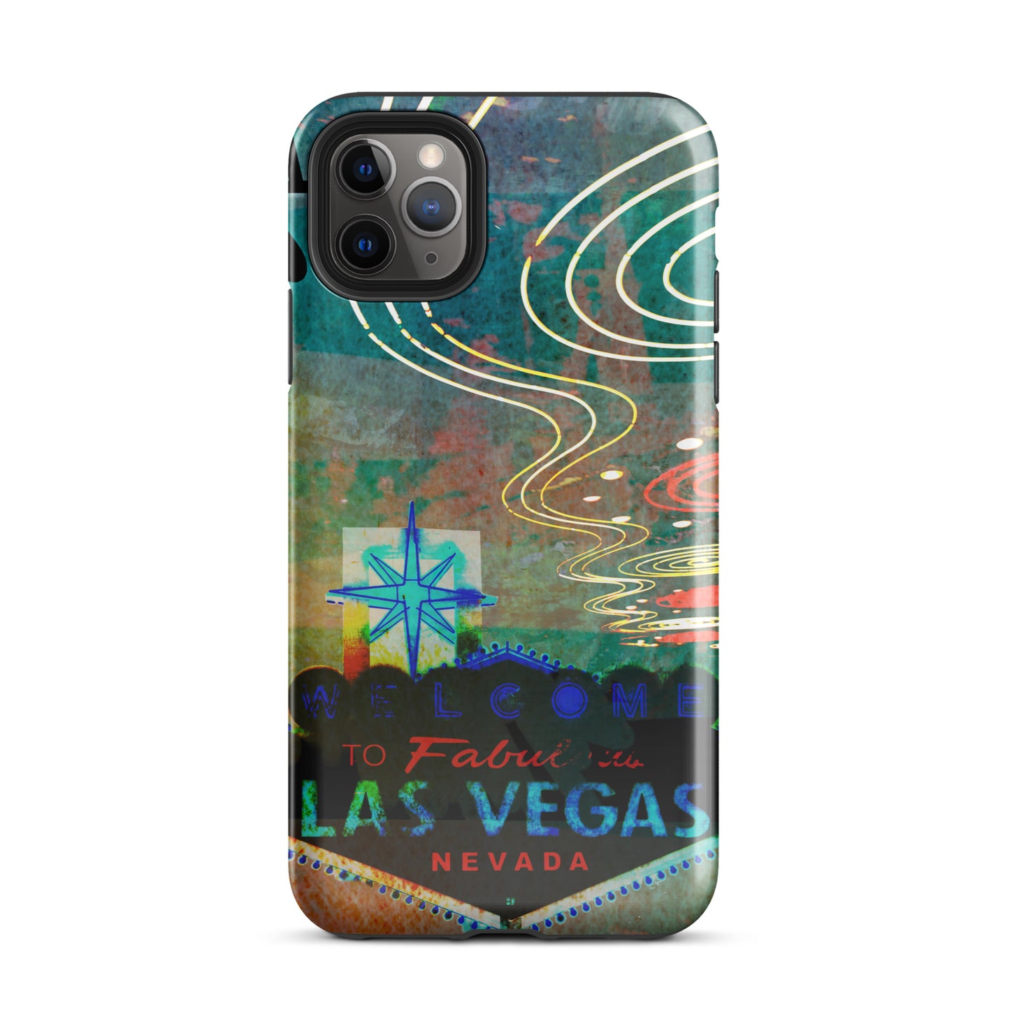 1067: Vegas Aces, Abstract, Tough Case for iPhone® (for models 11-15)