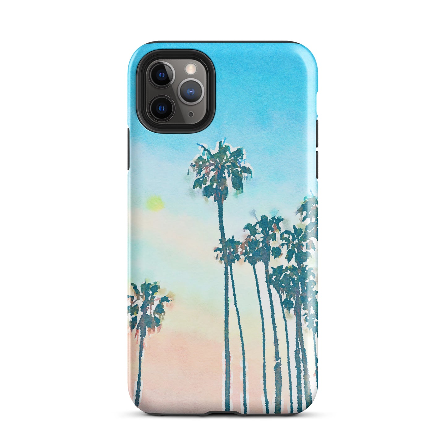 1002: Beach Life Palm Trees Tough Case for iPhone® (for models 11-15)