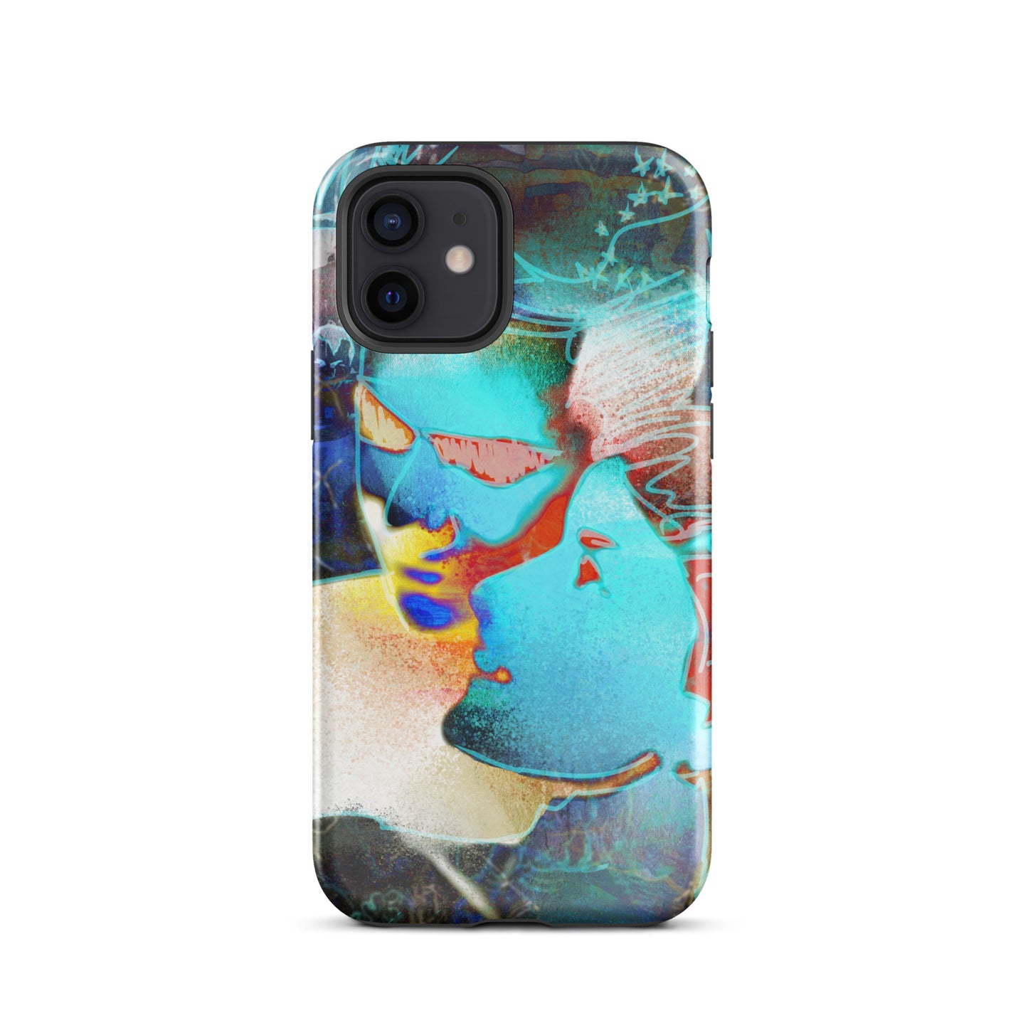 1047: Neon Love Series Tough Case for iPhone® (for models 11-15)