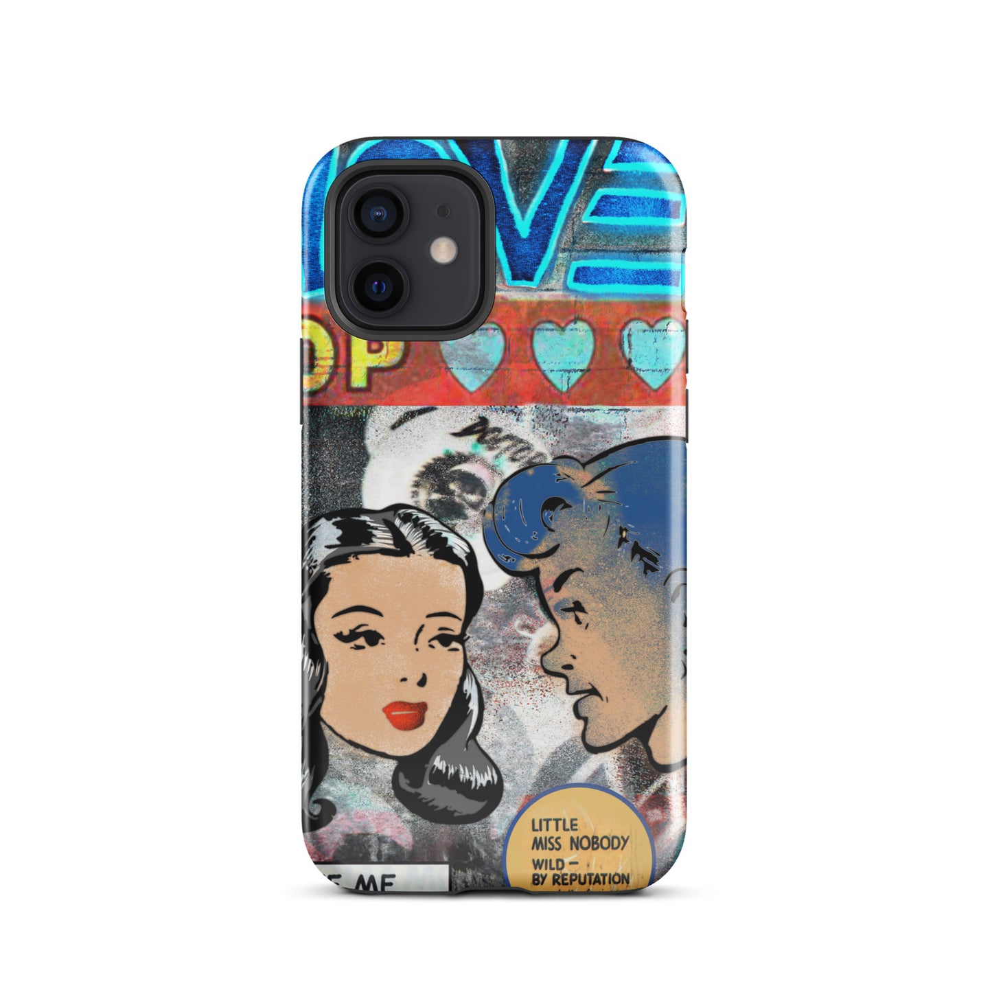 1031: Neon Love Series Top Love Tough Case for iPhone® (for models 11-15)