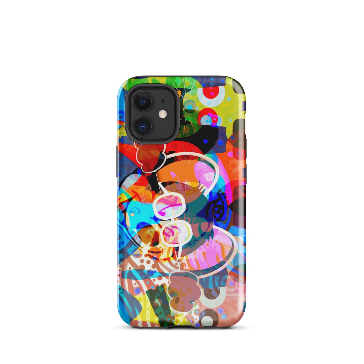 1029: Mouse Abstract Art Tough Case for iPhone® (for models 11-15)