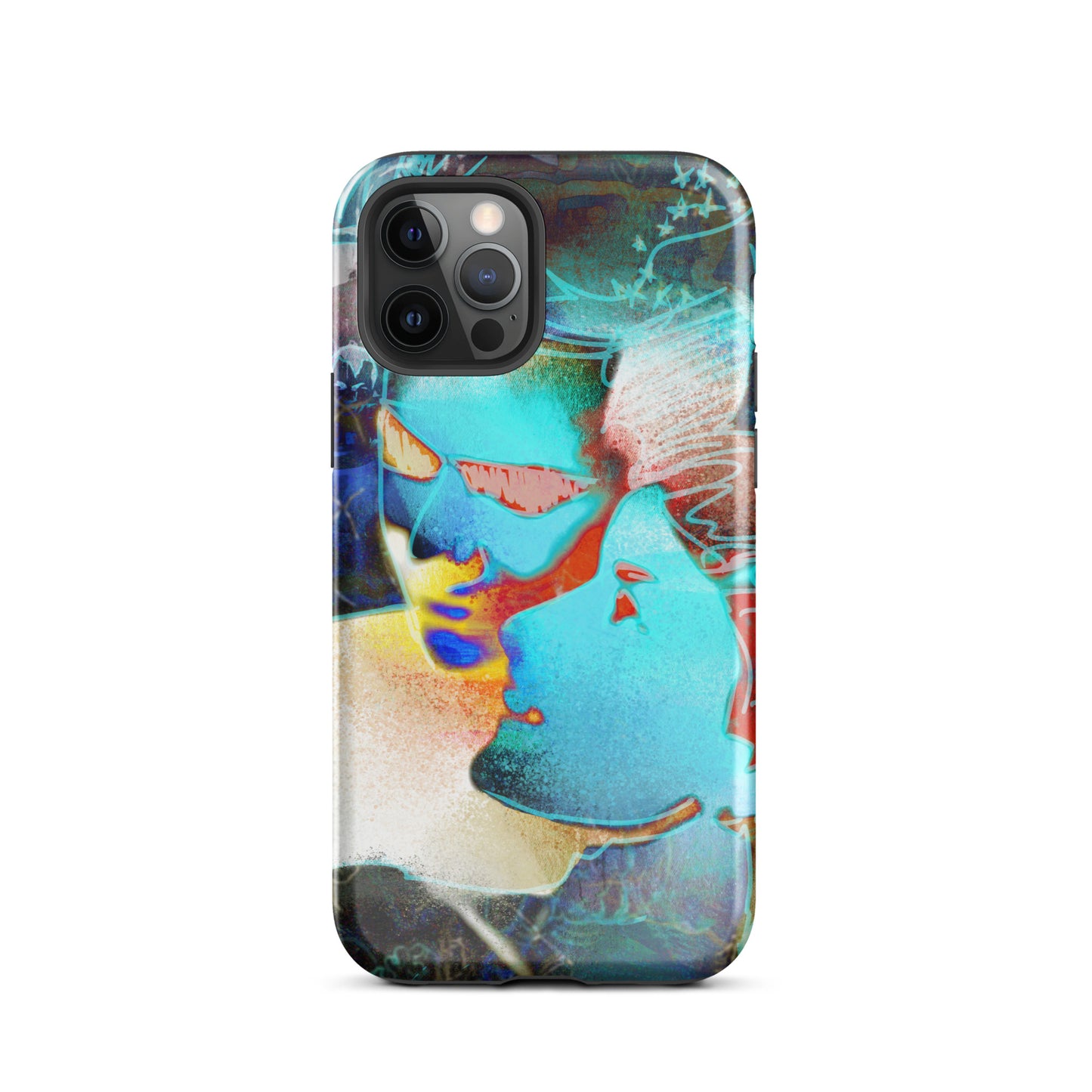 1047: Neon Love Series Tough Case for iPhone® (for models 11-15)