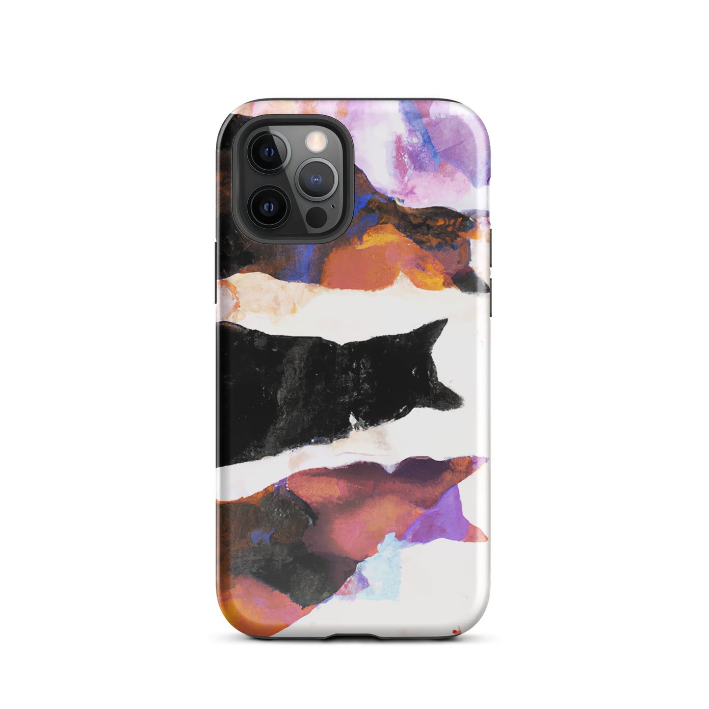 1006: Cats Animal Life Abstract Tough Case for iPhone® (for models 11-15)