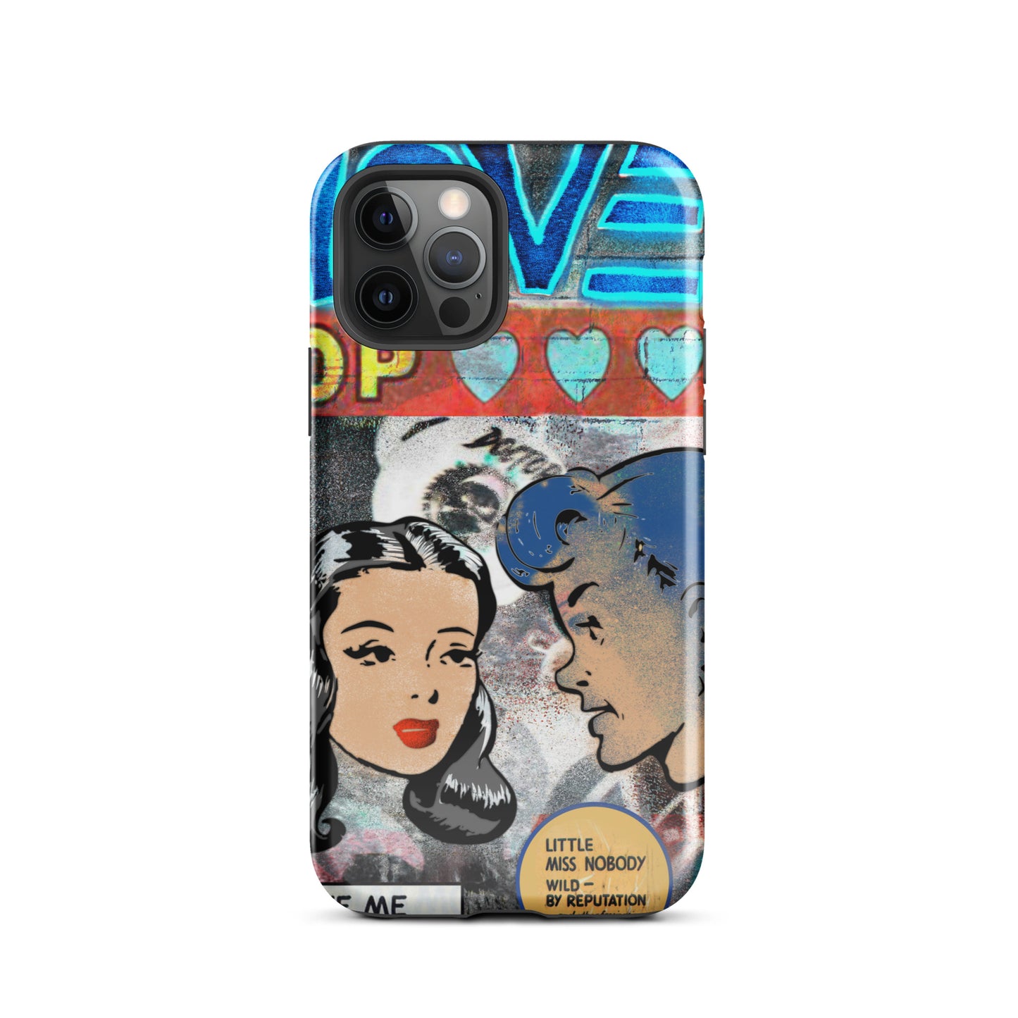 1031: Neon Love Series Top Love Tough Case for iPhone® (for models 11-15)