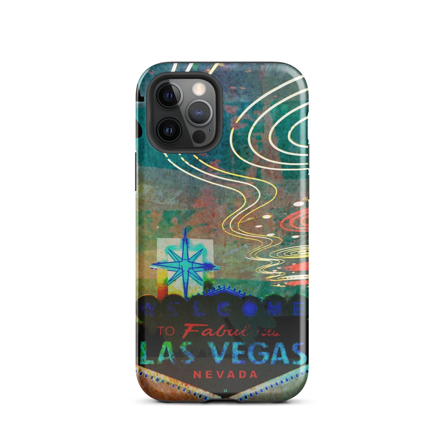 1067: Vegas Aces, Abstract, Tough Case for iPhone® (for models 11-15)