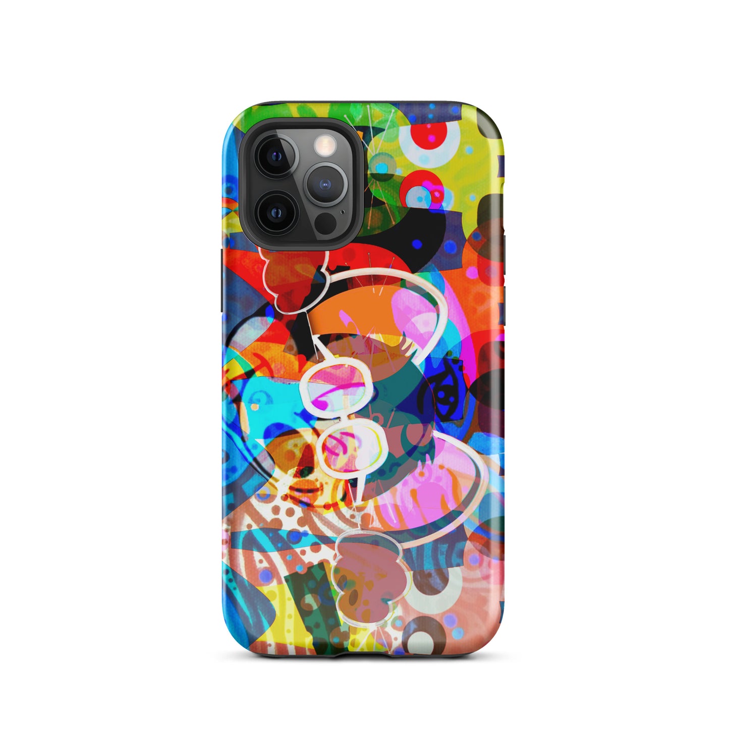 1029: Mouse Abstract Art Tough Case for iPhone® (for models 11-15)