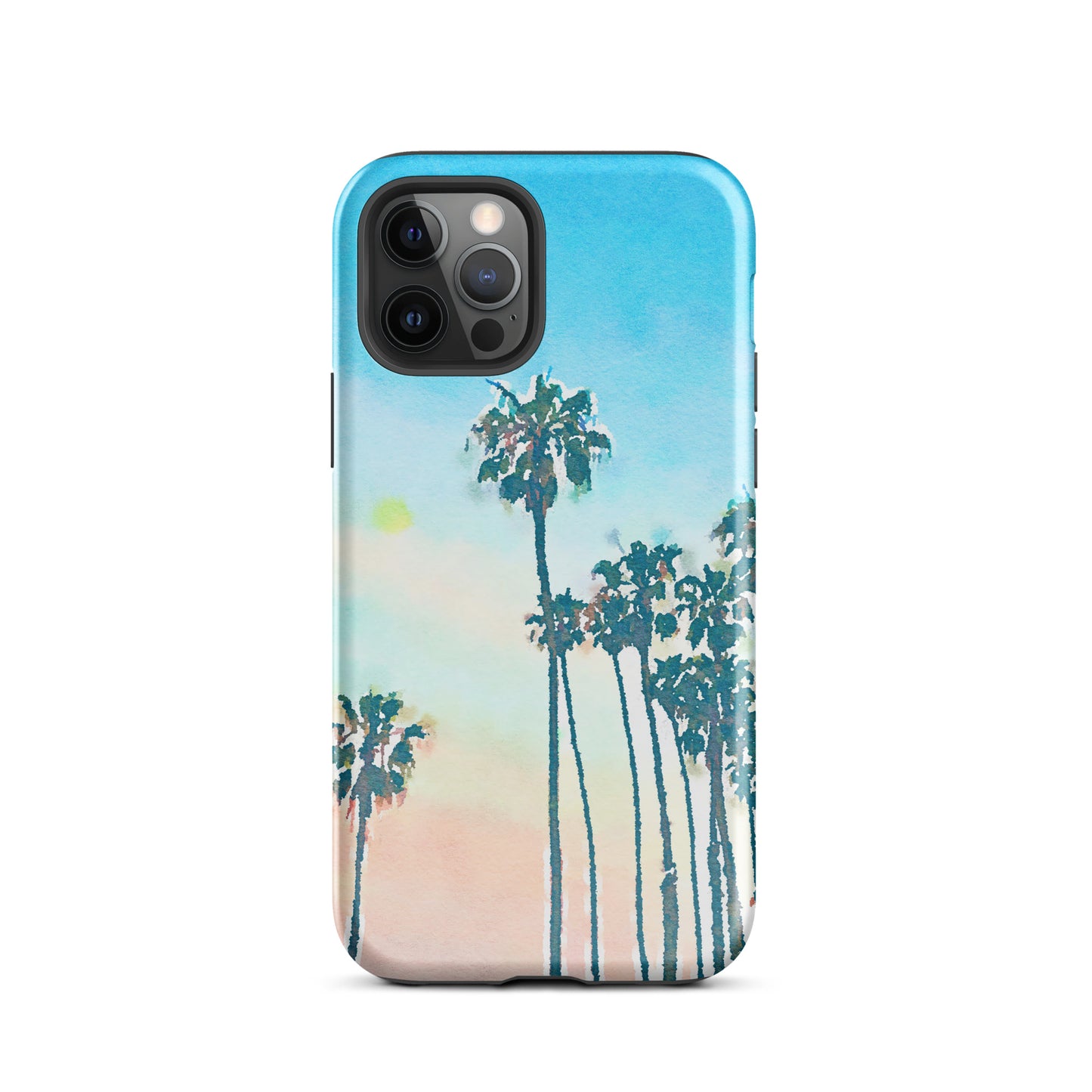 1002: Beach Life Palm Trees Tough Case for iPhone® (for models 11-15)