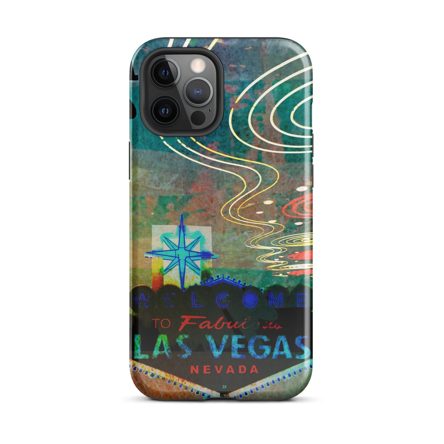 1067: Vegas Aces, Abstract, Tough Case for iPhone® (for models 11-15)