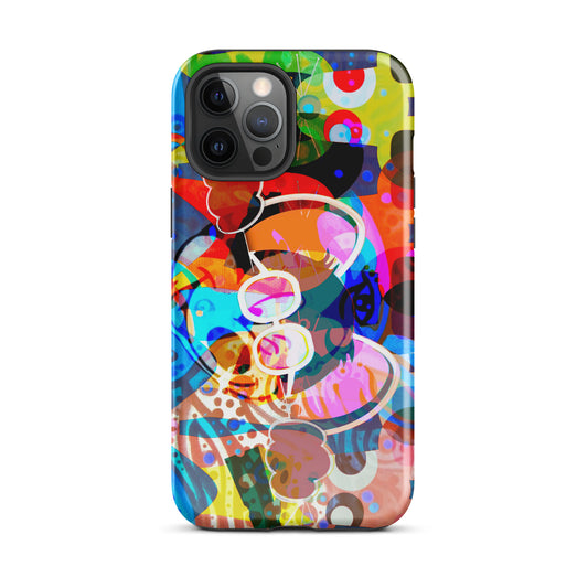 1029: Mouse Abstract Art Tough Case for iPhone® (for models 11-15)