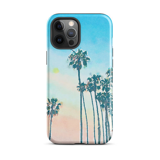 1002: Beach Life Palm Trees Tough Case for iPhone® (for models 11-15)