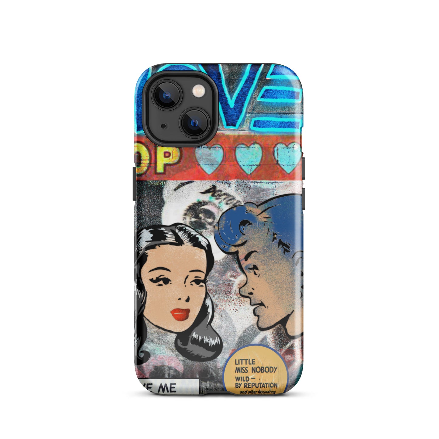 1031: Neon Love Series Top Love Tough Case for iPhone® (for models 11-15)