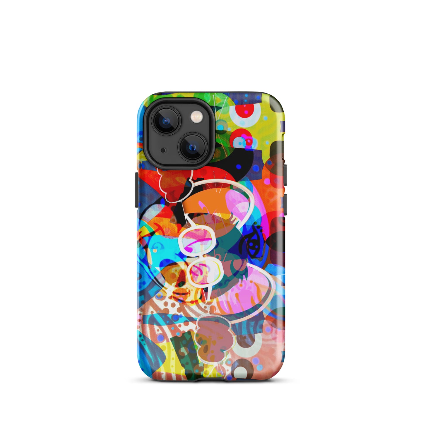 1029: Mouse Abstract Art Tough Case for iPhone® (for models 11-15)