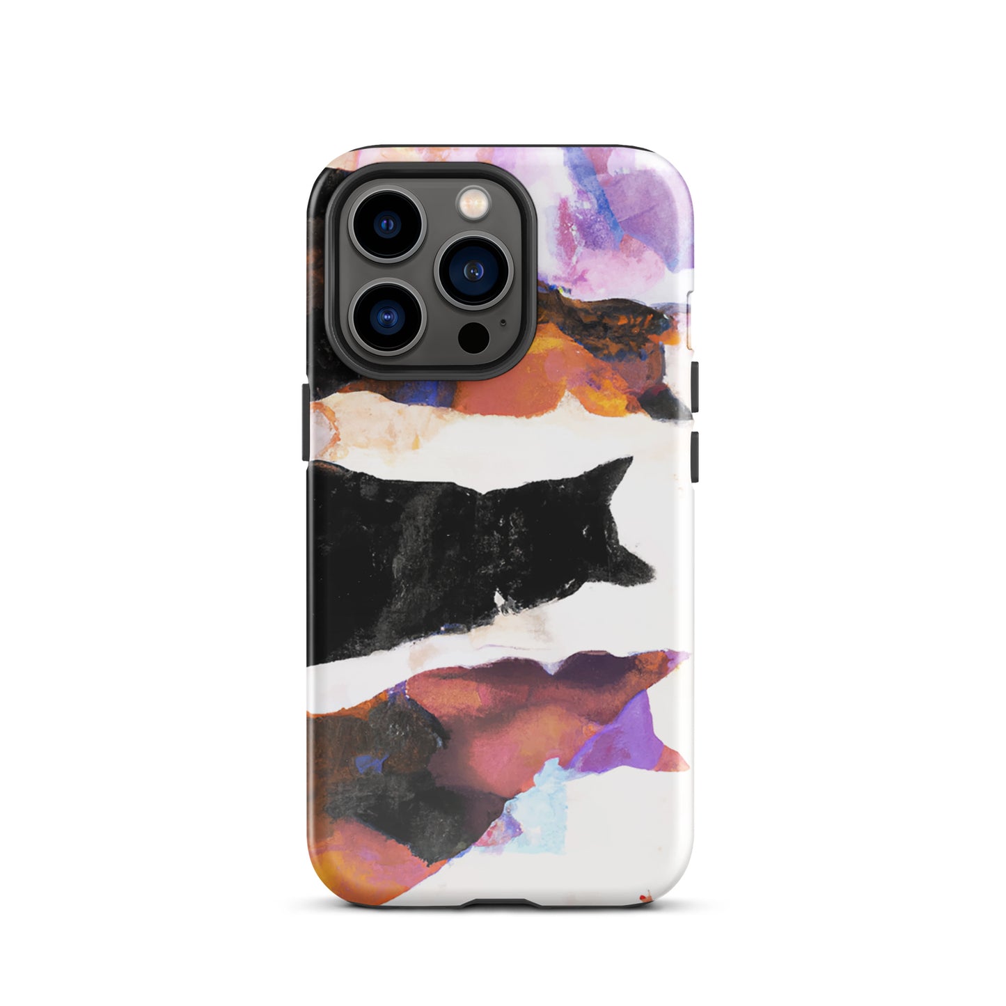 1006: Cats Animal Life Abstract Tough Case for iPhone® (for models 11-15)