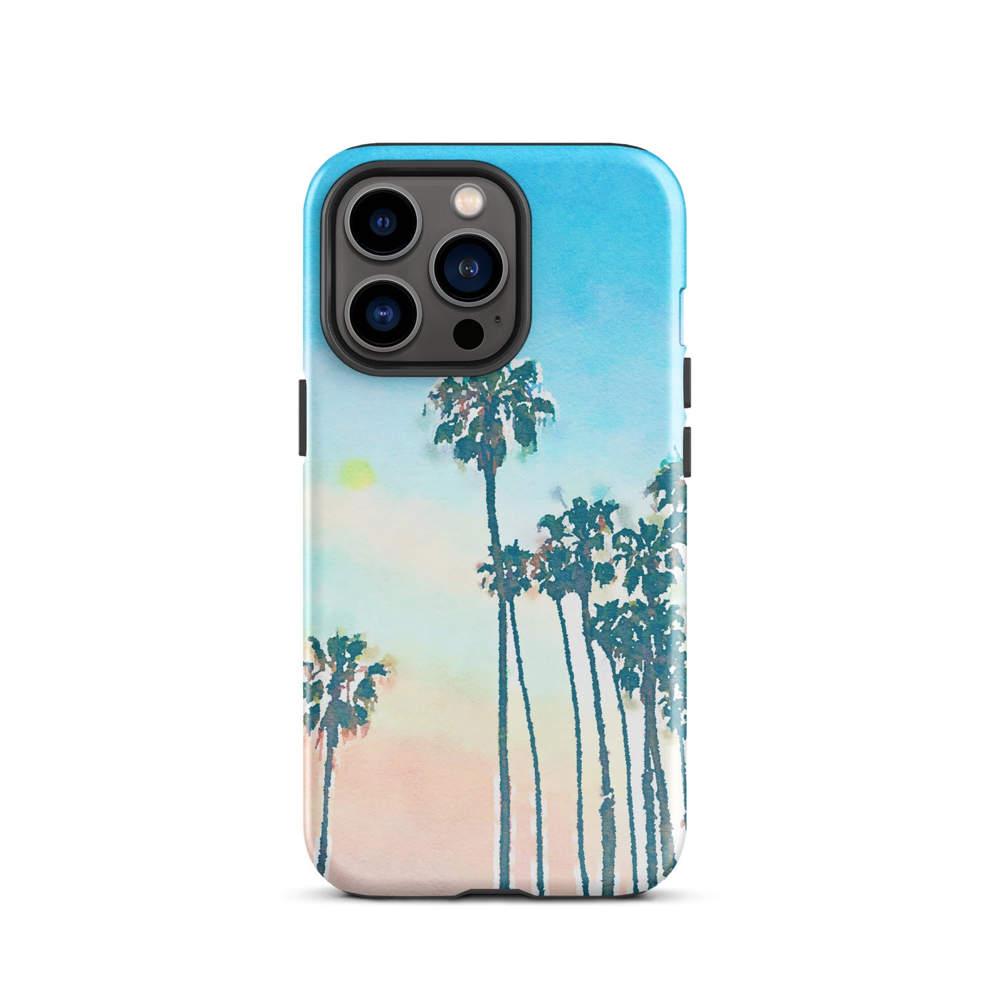 1002: Beach Life Palm Trees Tough Case for iPhone® (for models 11-15)