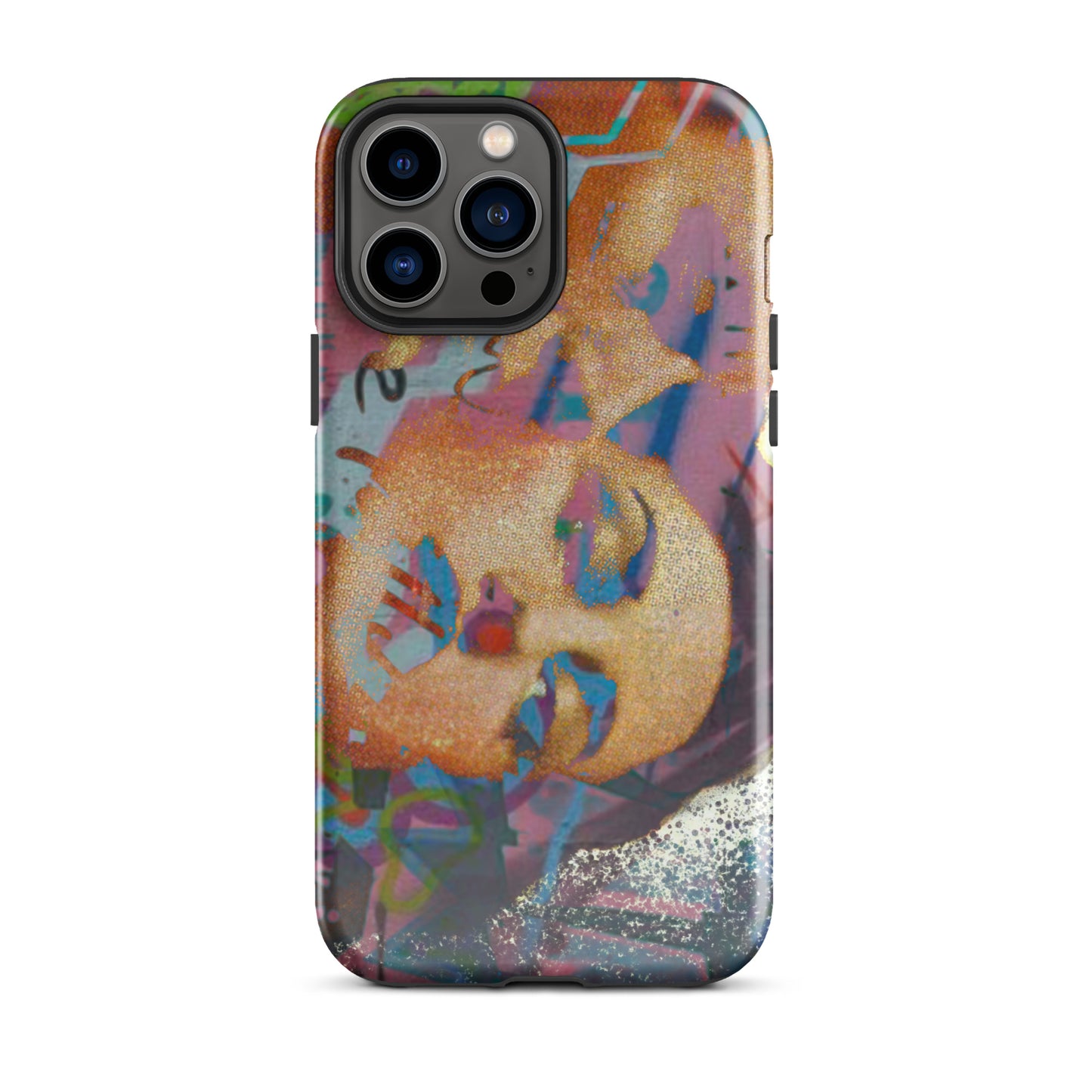 1043: Neon Love Series Tough Case for iPhone® (for models 11-15)