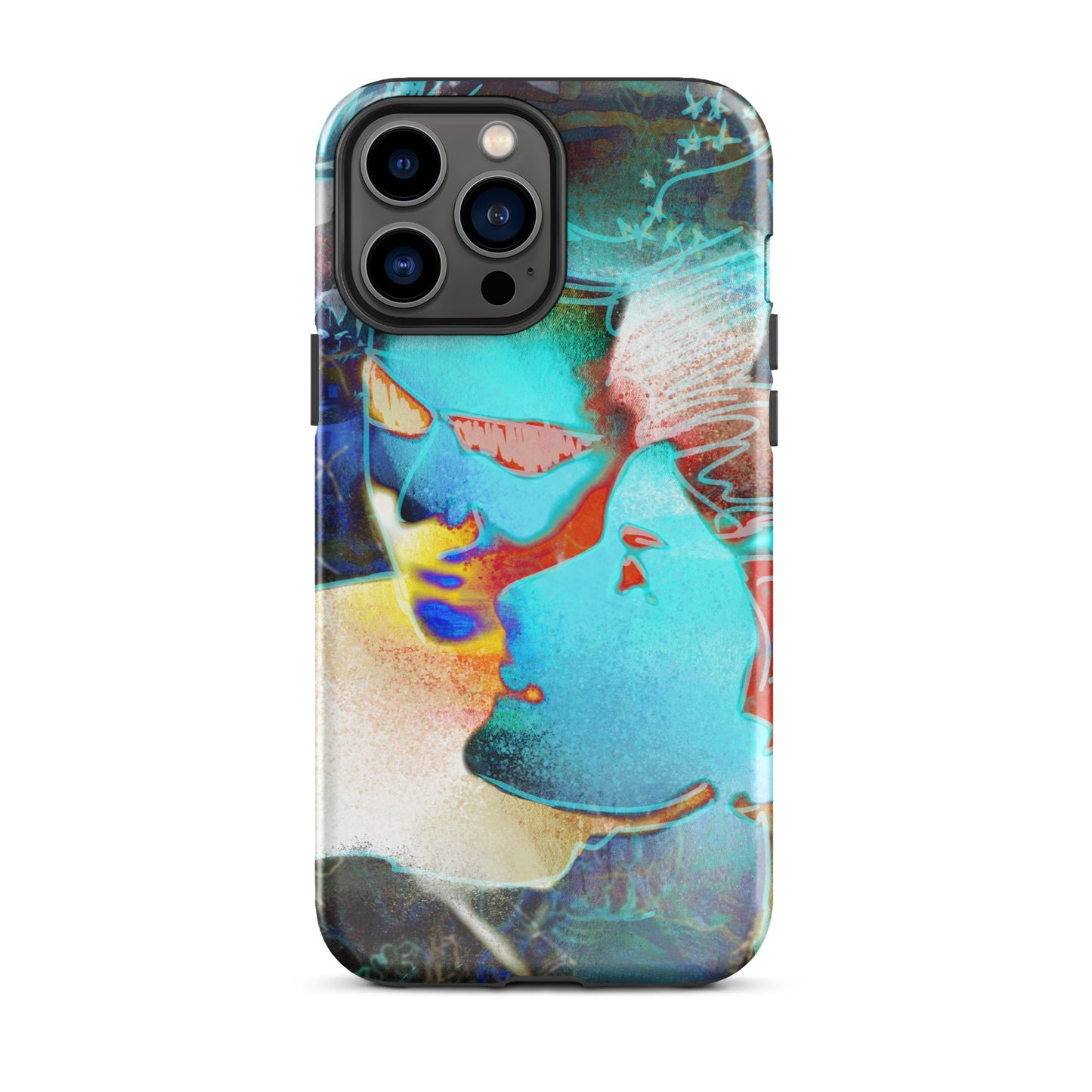 1047: Neon Love Series Tough Case for iPhone® (for models 11-15)