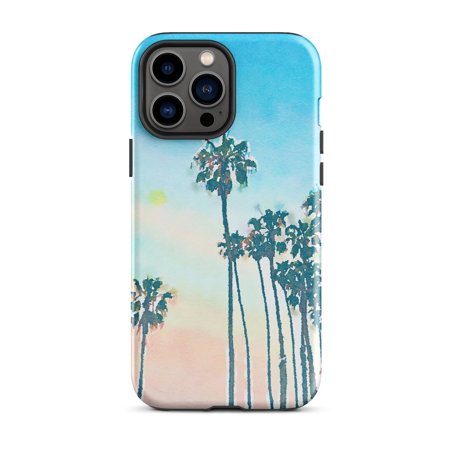 1002: Beach Life Palm Trees Tough Case for iPhone® (for models 11-15)