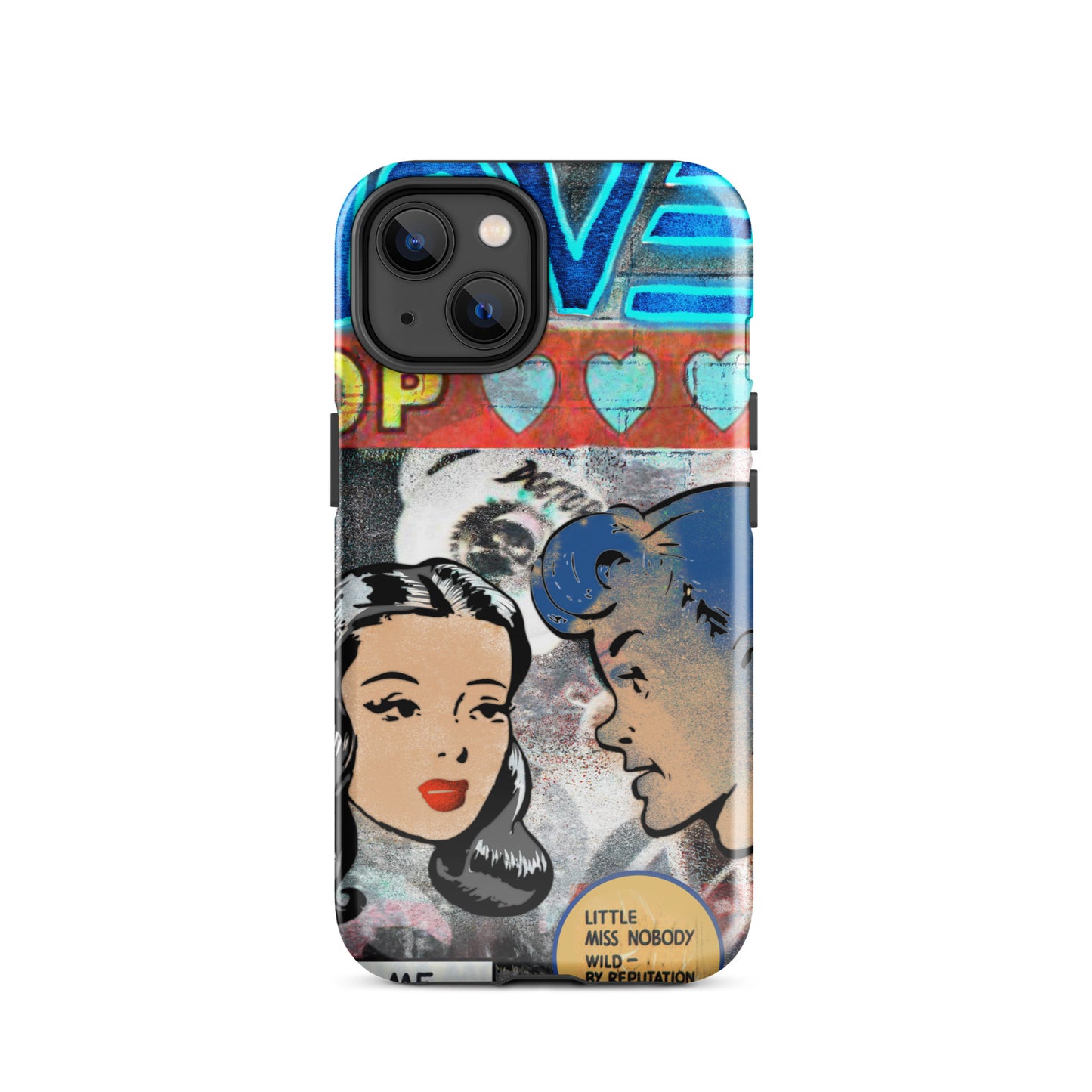 1031: Neon Love Series Top Love Tough Case for iPhone® (for models 11-15)