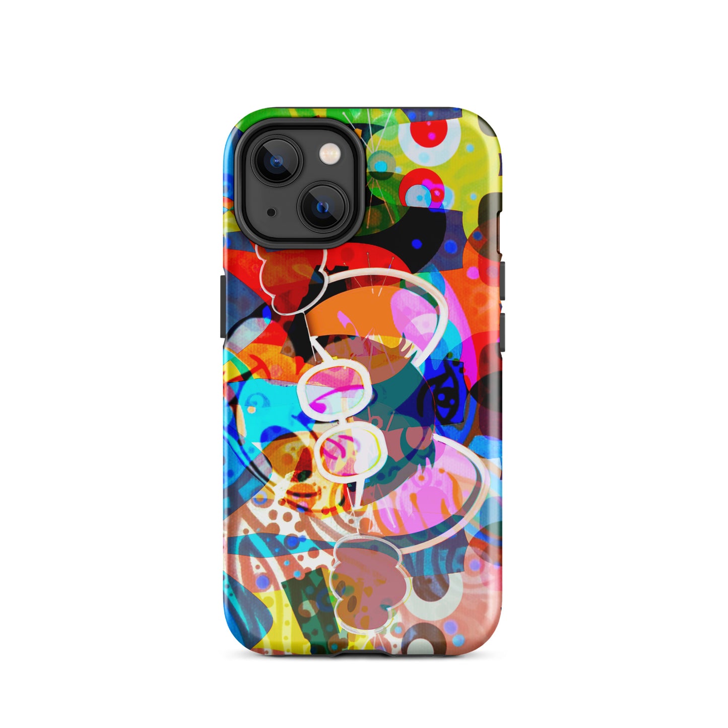 1029: Mouse Abstract Art Tough Case for iPhone® (for models 11-15)