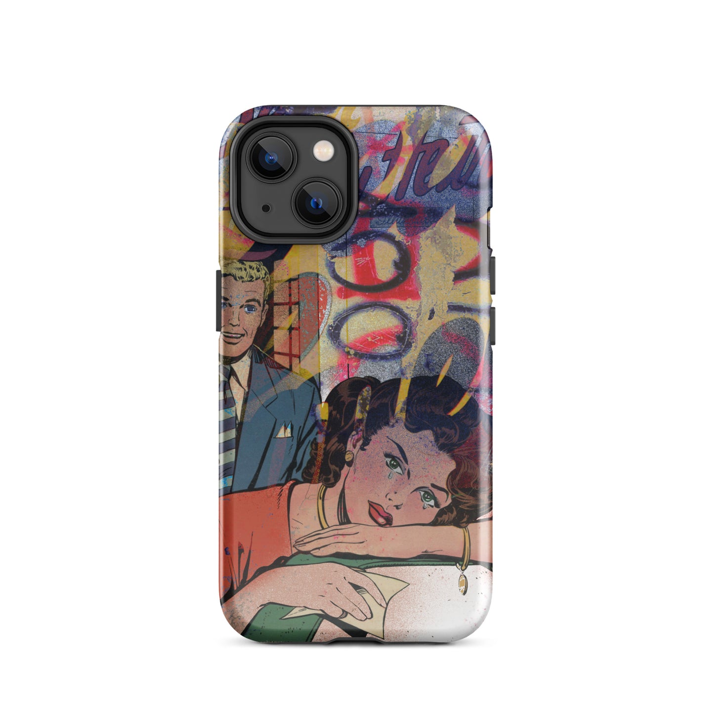 1048: Neon Love Series Tough Case for iPhone® (for models 11-15)