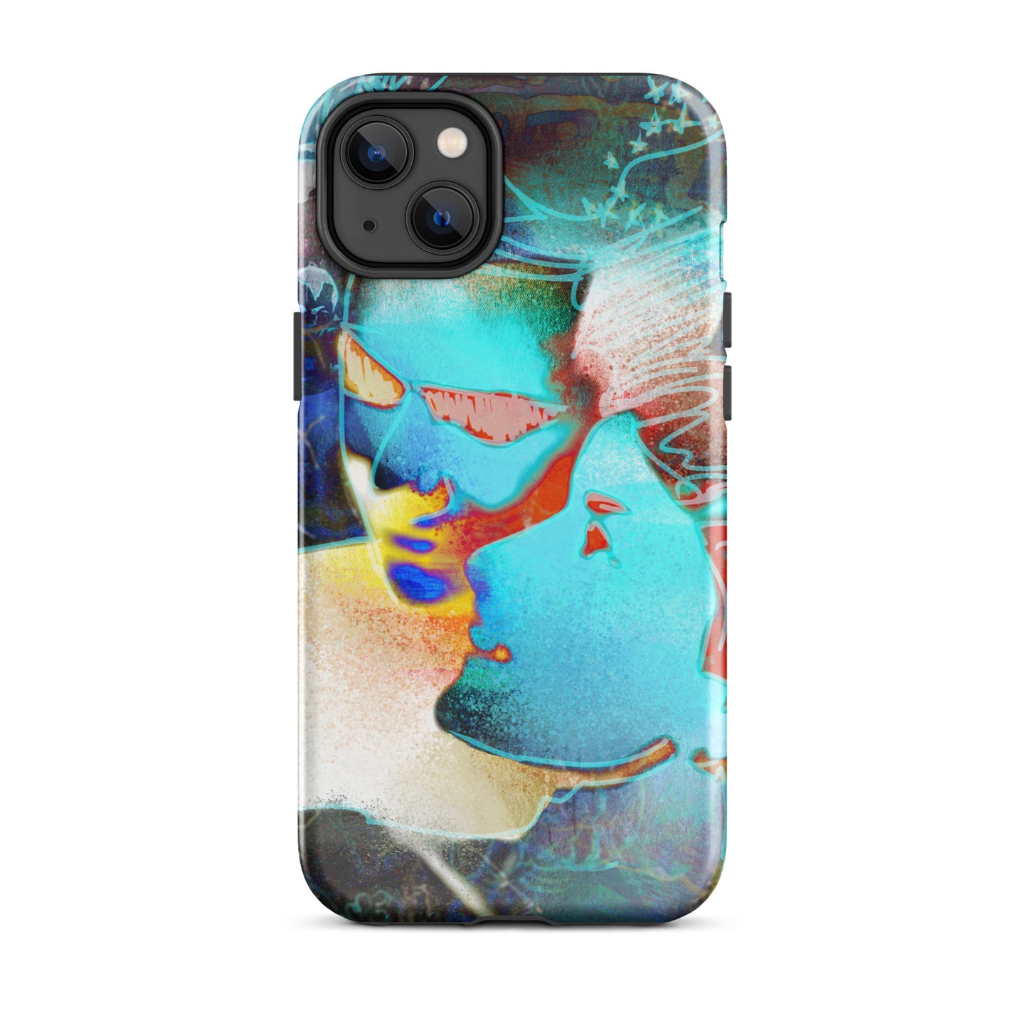 1047: Neon Love Series Tough Case for iPhone® (for models 11-15)