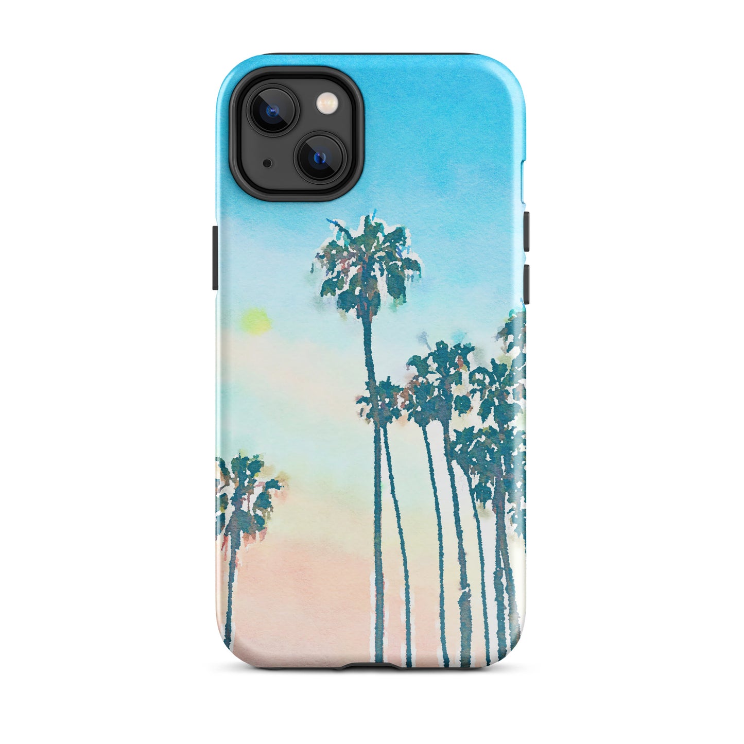 1002: Beach Life Palm Trees Tough Case for iPhone® (for models 11-15)