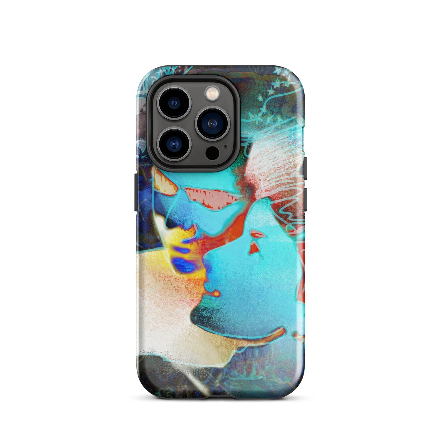 1047: Neon Love Series Tough Case for iPhone® (for models 11-15)