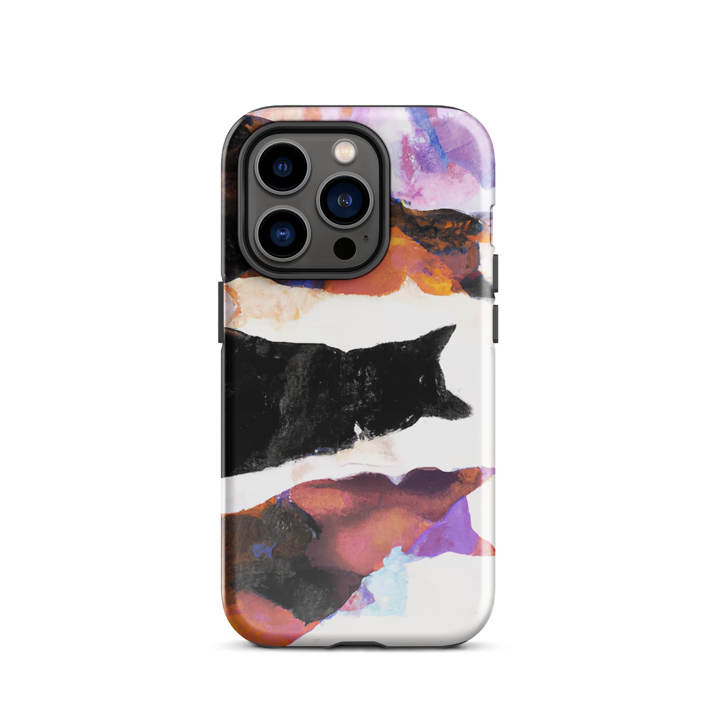 1006: Cats Animal Life Abstract Tough Case for iPhone® (for models 11-15)