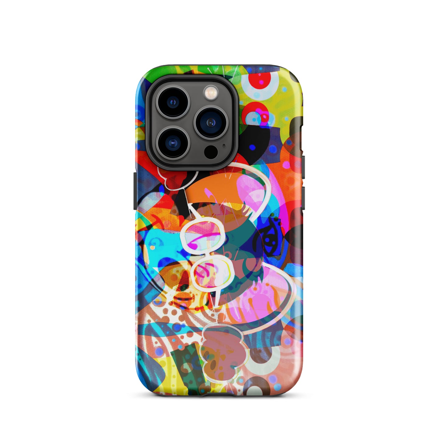 1029: Mouse Abstract Art Tough Case for iPhone® (for models 11-15)