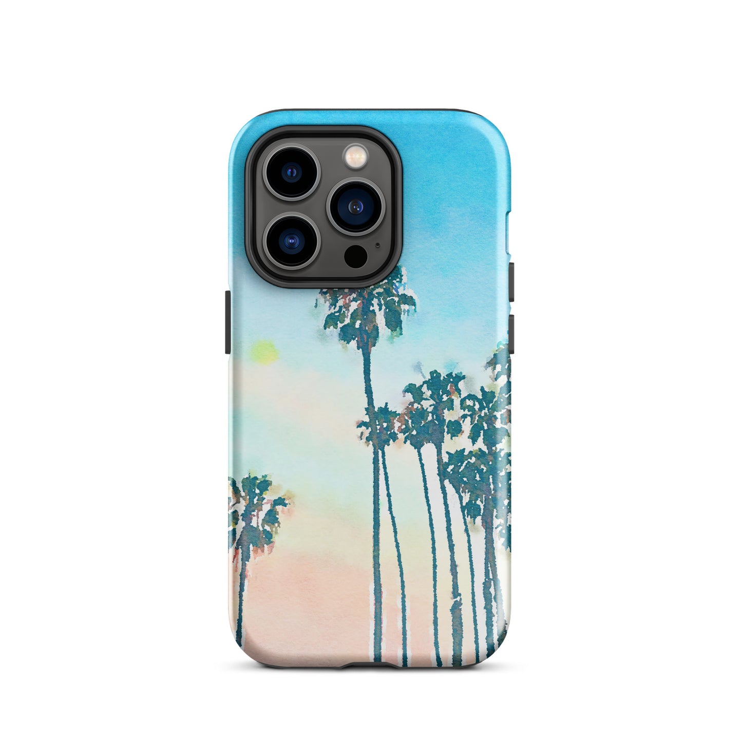 1002: Beach Life Palm Trees Tough Case for iPhone® (for models 11-15)