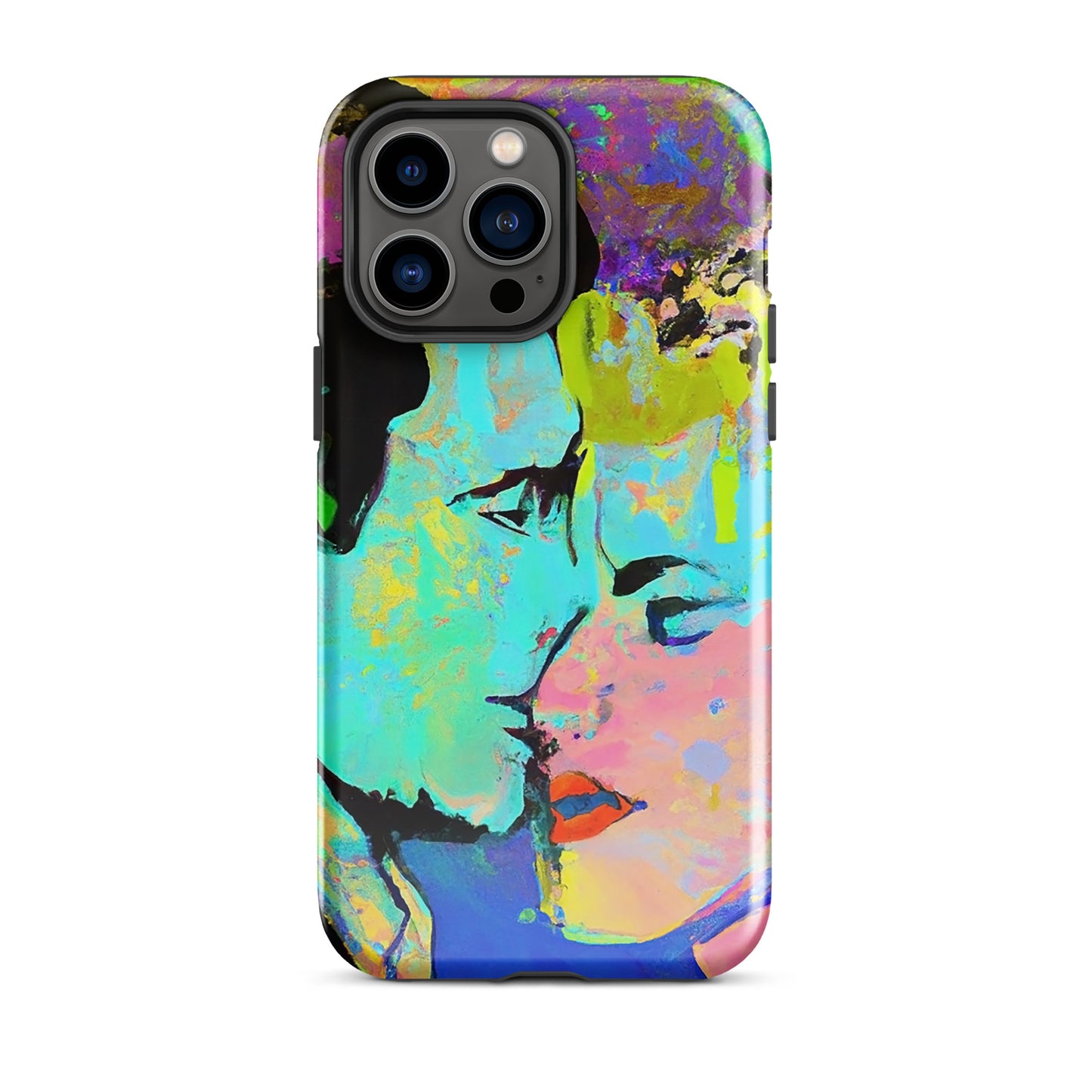 1039: Neon Love Series Tough Case for iPhone® (for models 11-15)