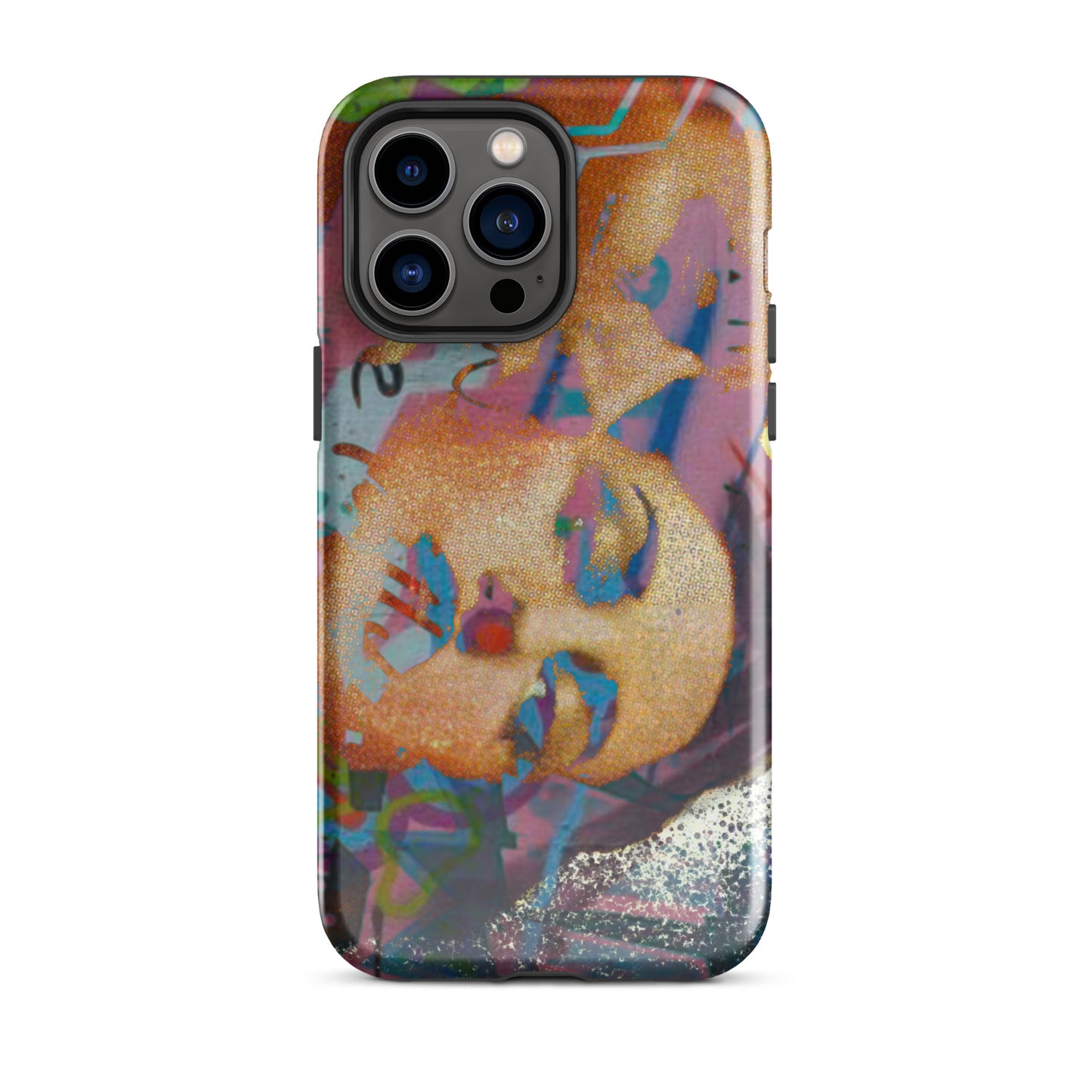 1043: Neon Love Series Tough Case for iPhone® (for models 11-15)