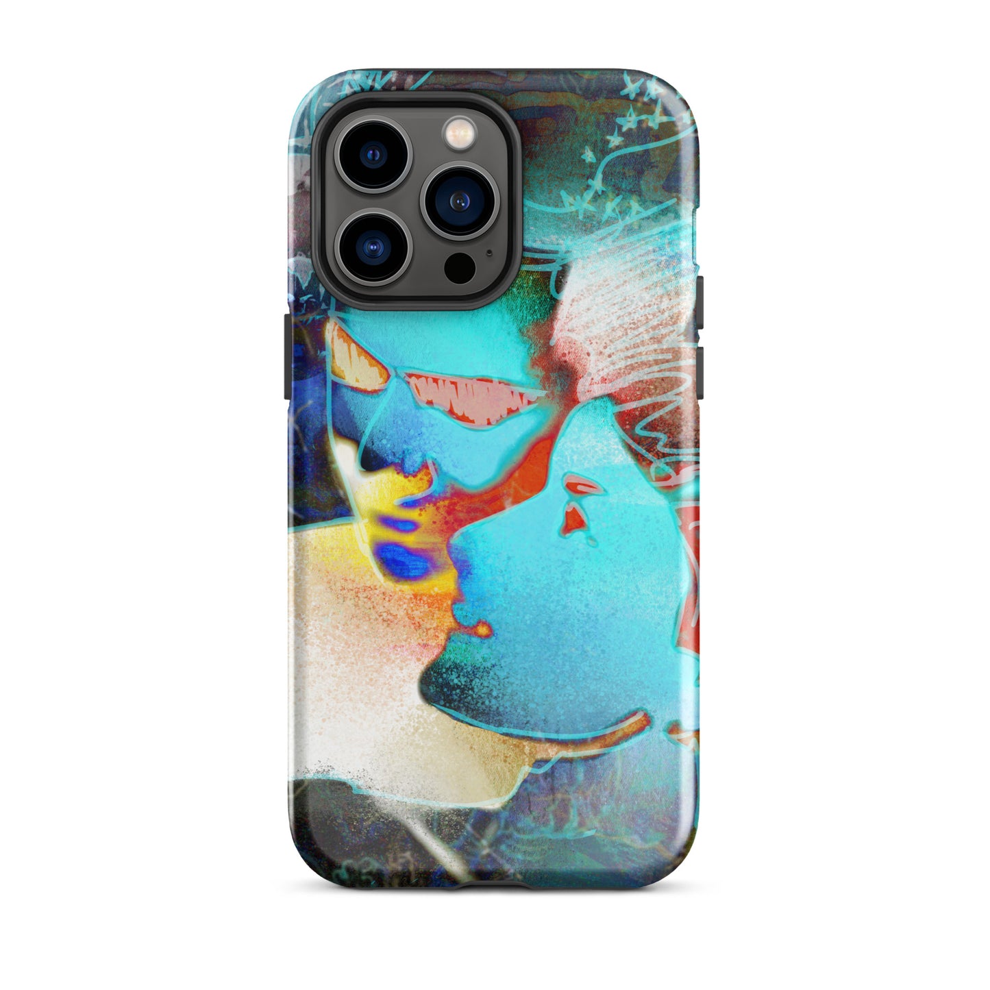 1047: Neon Love Series Tough Case for iPhone® (for models 11-15)