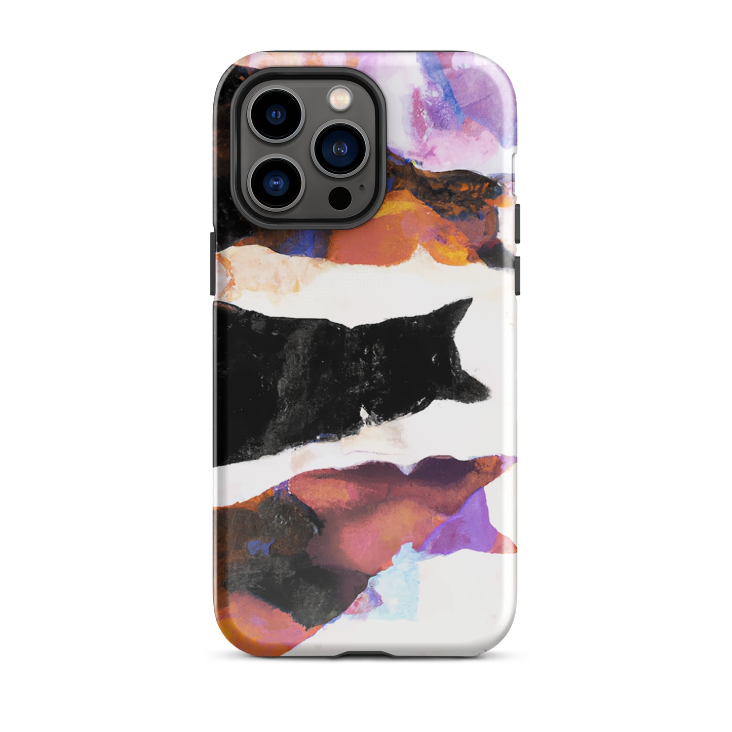 1006: Cats Animal Life Abstract Tough Case for iPhone® (for models 11-15)