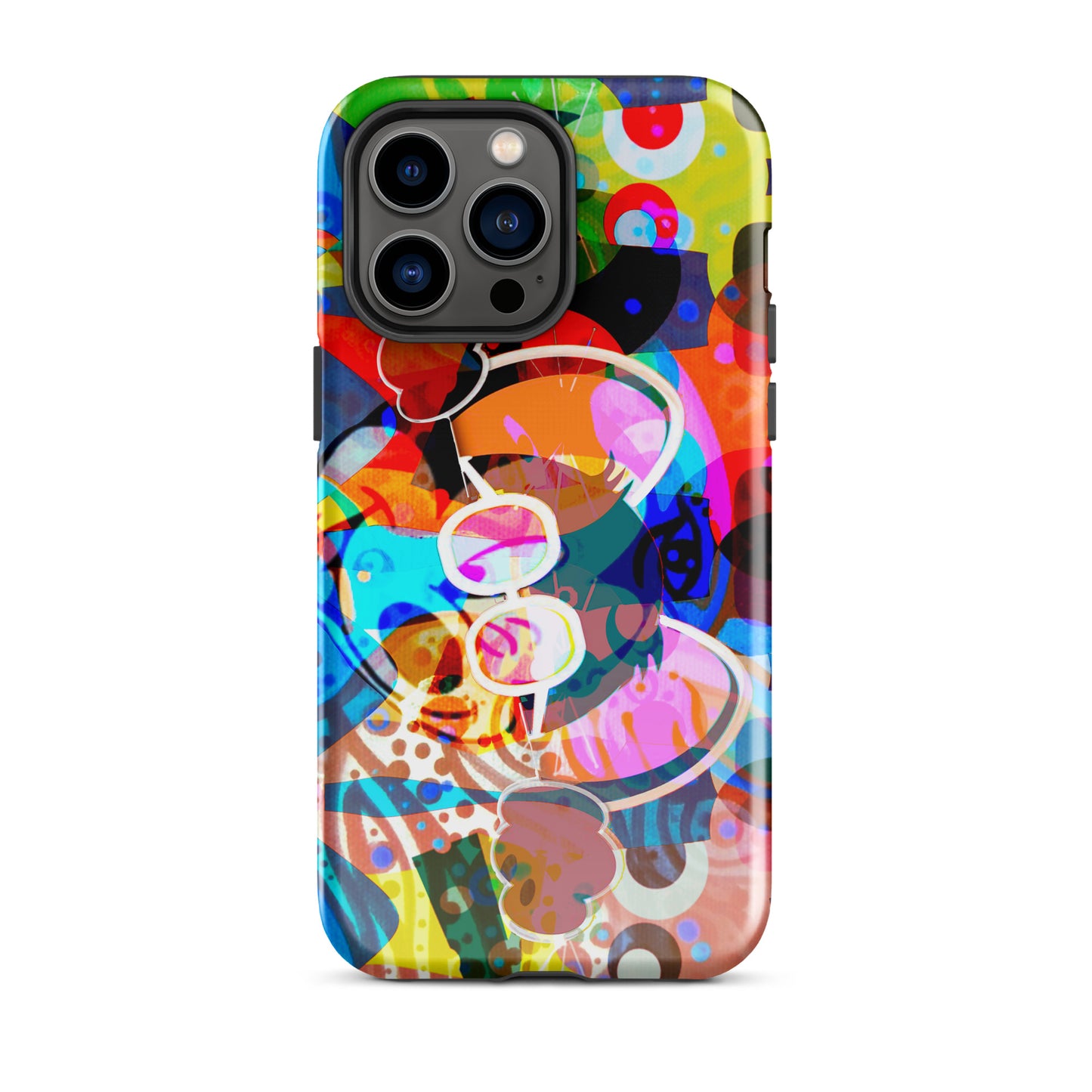 1029: Mouse Abstract Art Tough Case for iPhone® (for models 11-15)