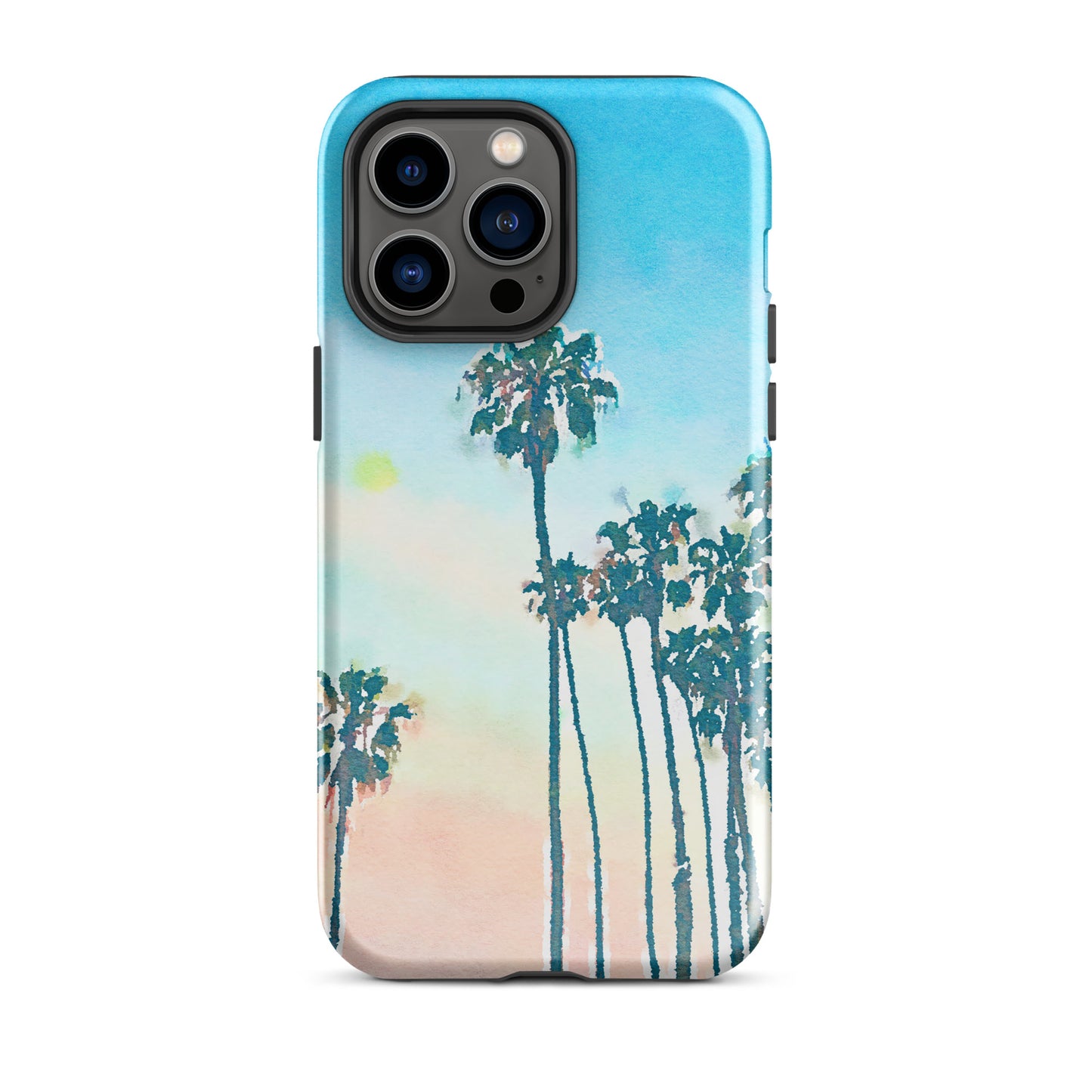 1002: Beach Life Palm Trees Tough Case for iPhone® (for models 11-15)