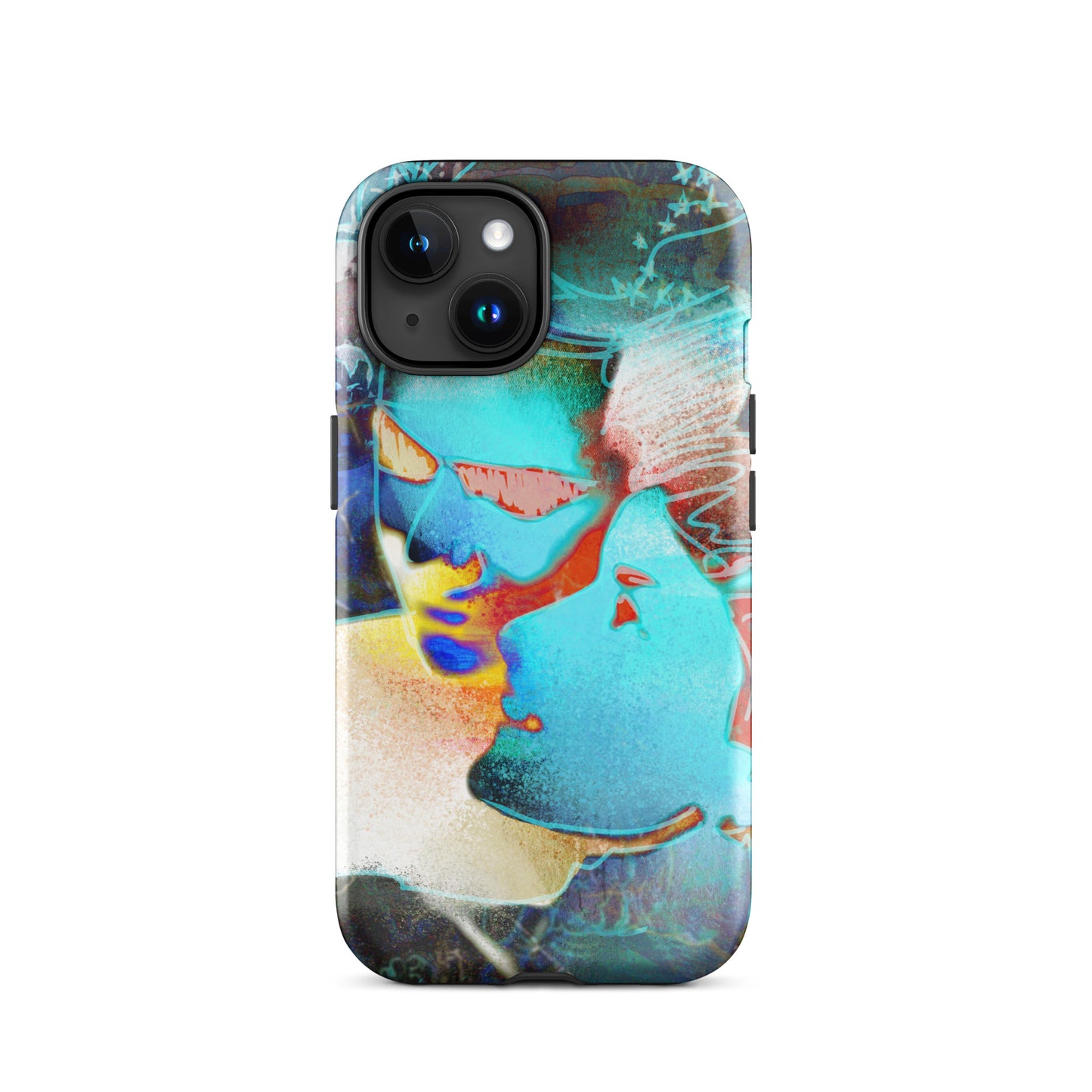 1047: Neon Love Series Tough Case for iPhone® (for models 11-15)