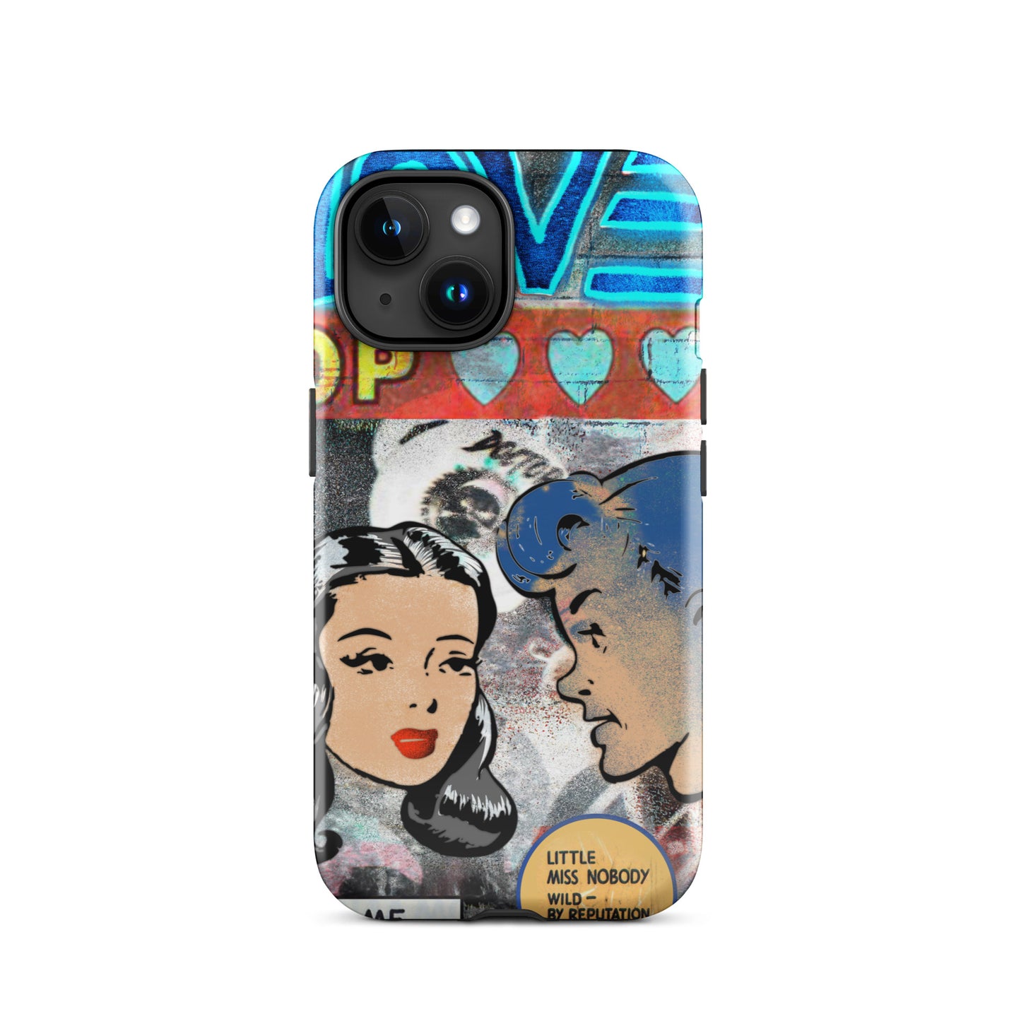 1031: Neon Love Series Top Love Tough Case for iPhone® (for models 11-15)