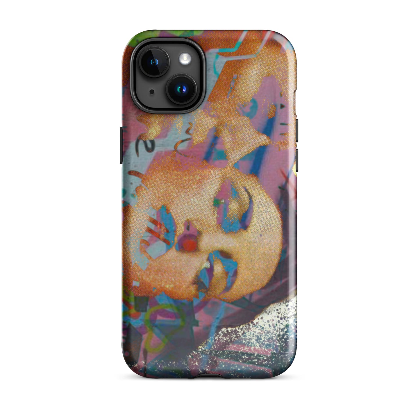 1043: Neon Love Series Tough Case for iPhone® (for models 11-15)