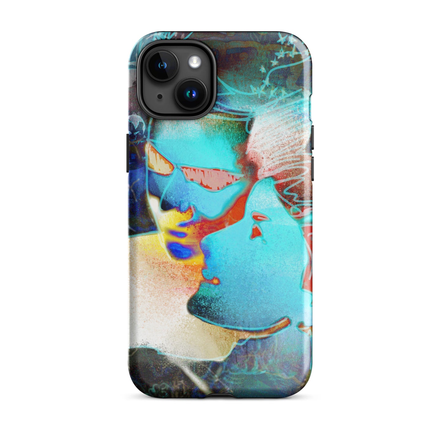 1047: Neon Love Series Tough Case for iPhone® (for models 11-15)