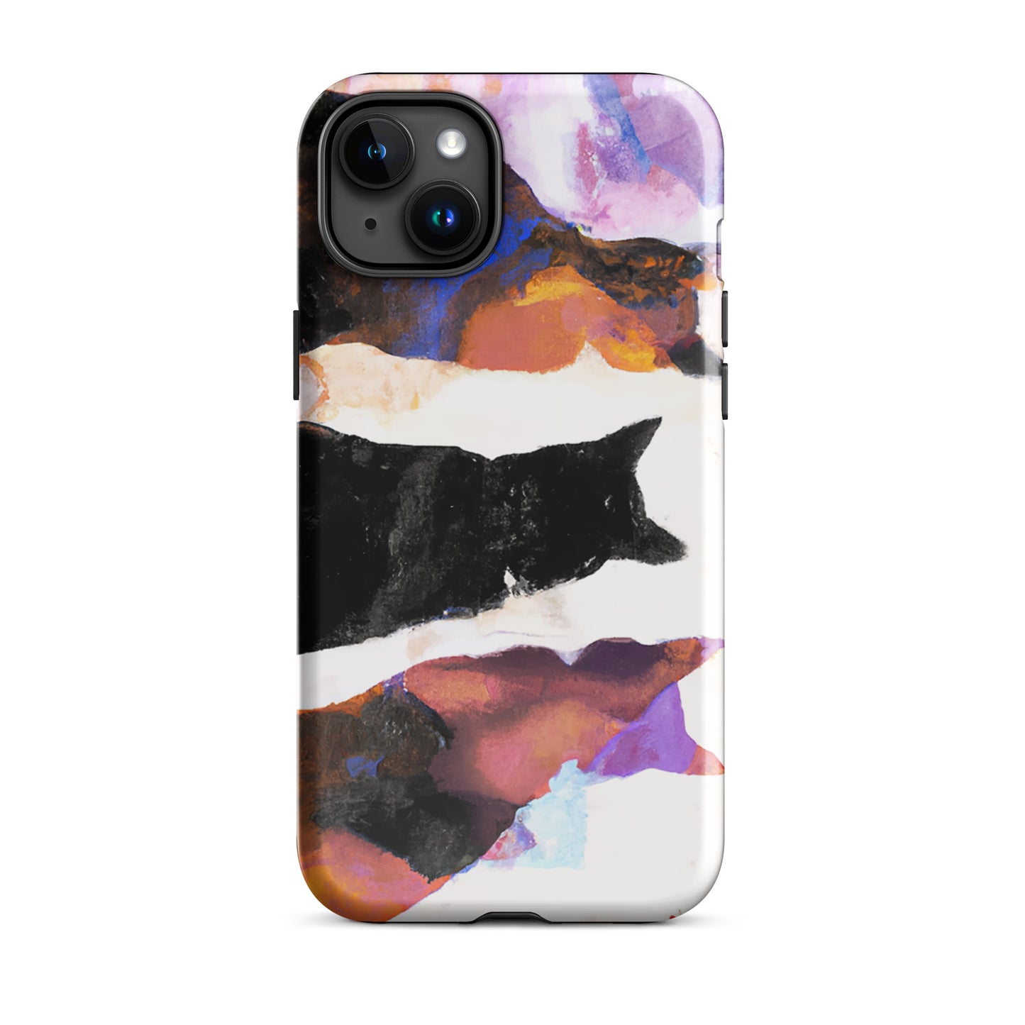 1006: Cats Animal Life Abstract Tough Case for iPhone® (for models 11-15)