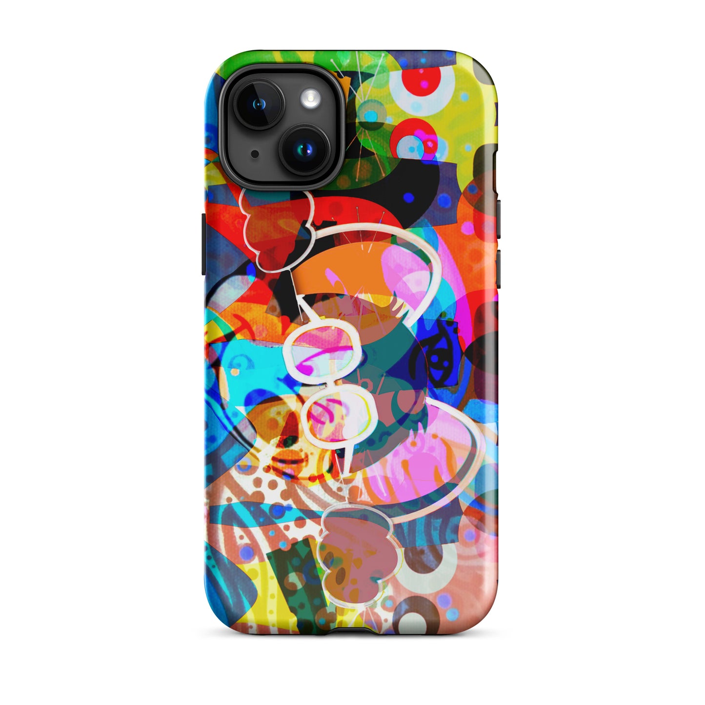 1029: Mouse Abstract Art Tough Case for iPhone® (for models 11-15)