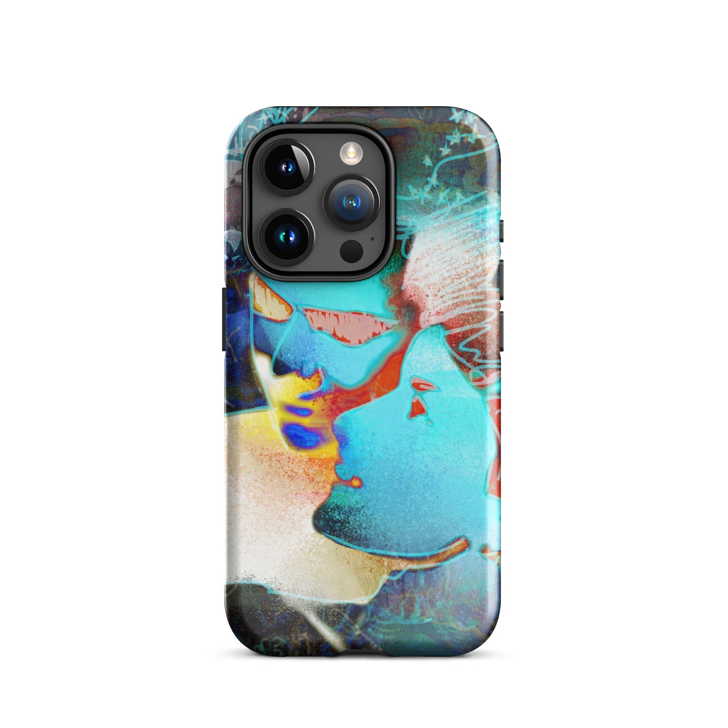 1047: Neon Love Series Tough Case for iPhone® (for models 11-15)