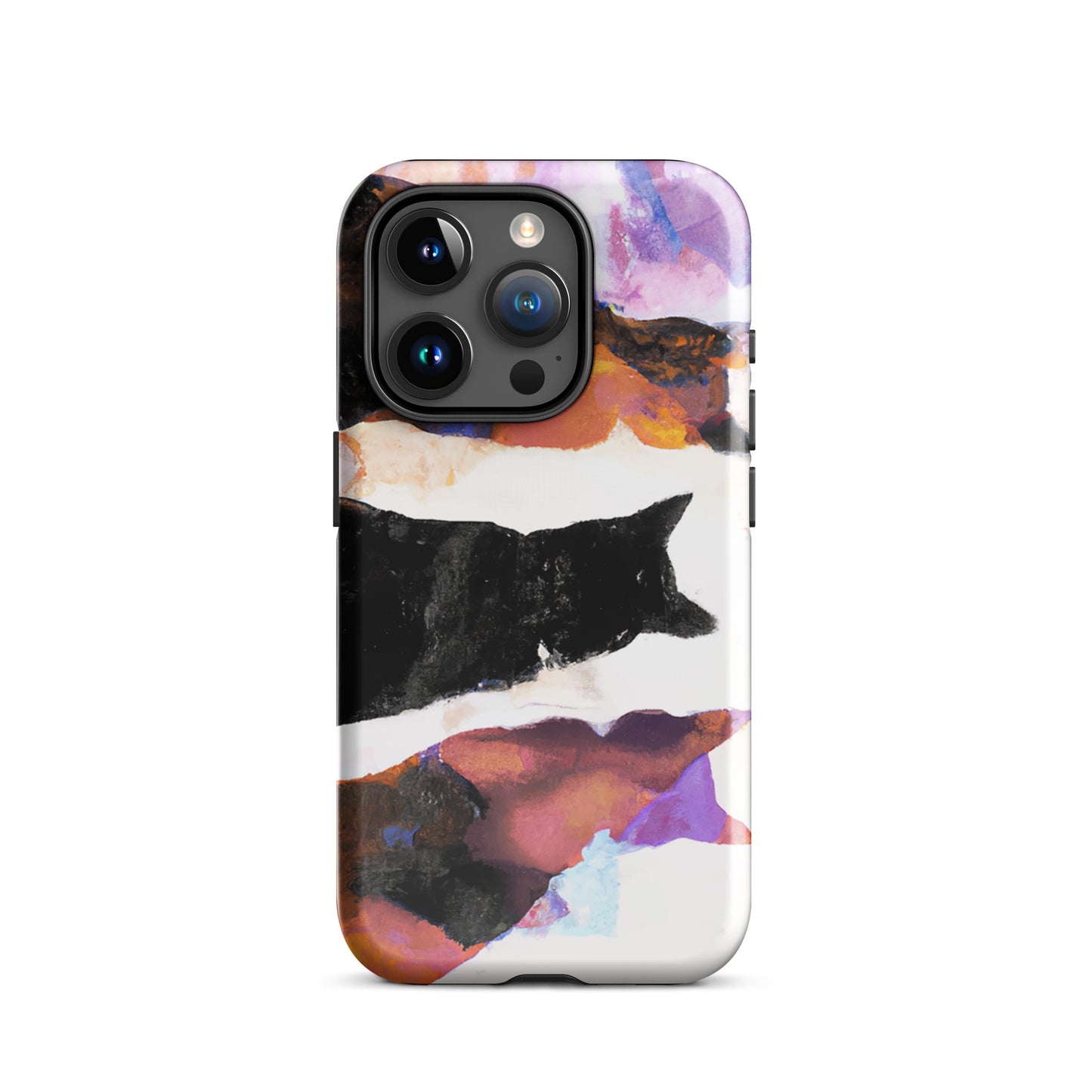 1006: Cats Animal Life Abstract Tough Case for iPhone® (for models 11-15)