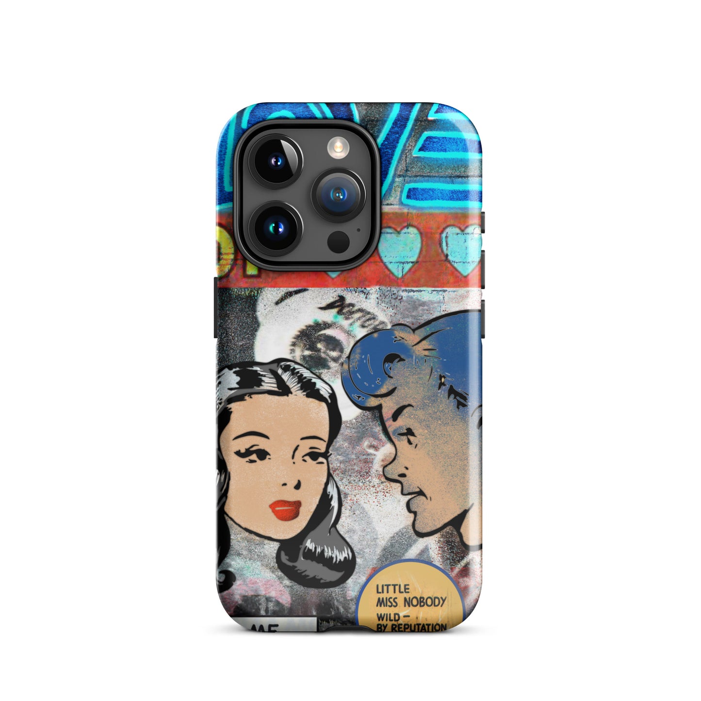 1031: Neon Love Series Top Love Tough Case for iPhone® (for models 11-15)