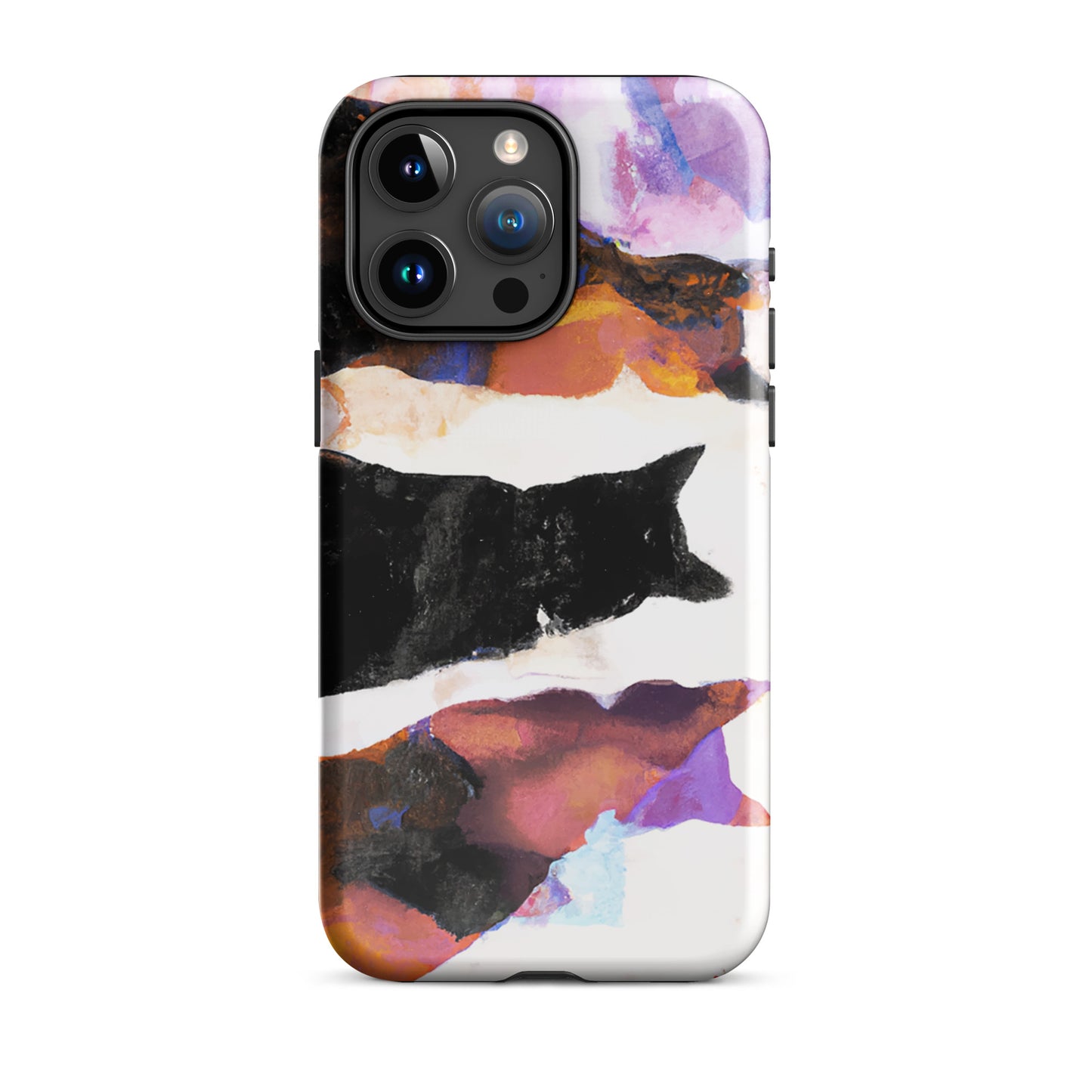 1006: Cats Animal Life Abstract Tough Case for iPhone® (for models 11-15)