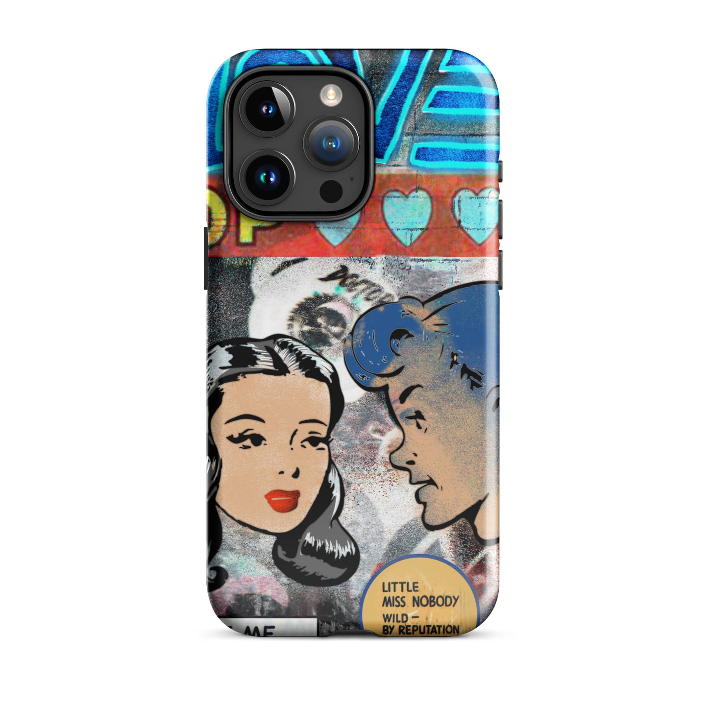 1031: Neon Love Series Top Love Tough Case for iPhone® (for models 11-15)